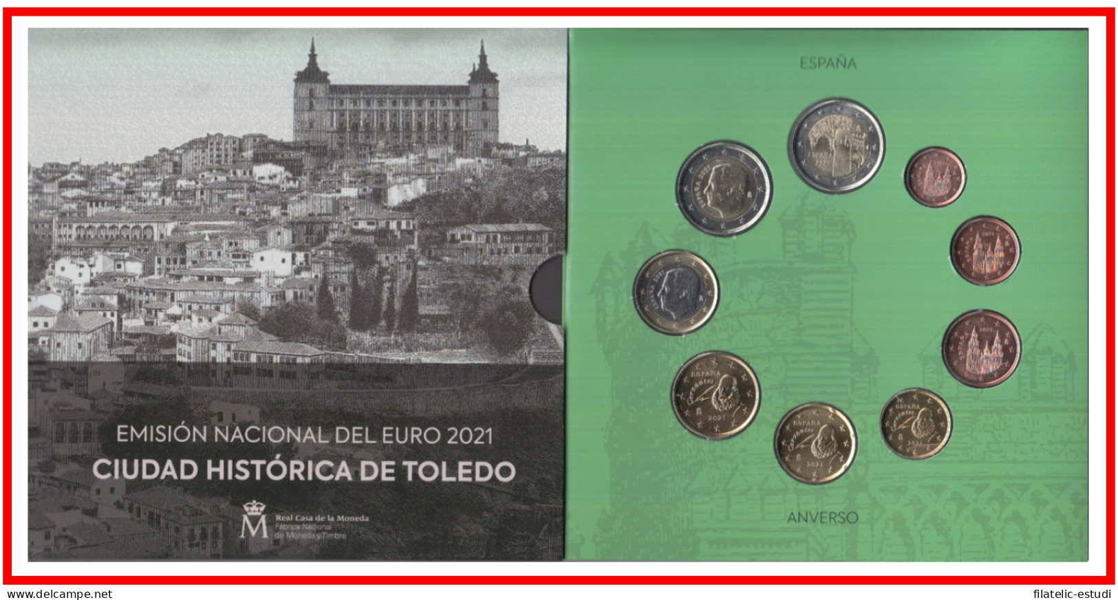 España Spain 2021 Cartera Oficial Euros + 2€ Toledo - Espagne