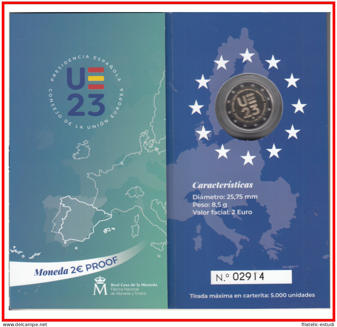 España Spain 2023 Cartera 2€ Euros Proof Presidencia UE - Espagne