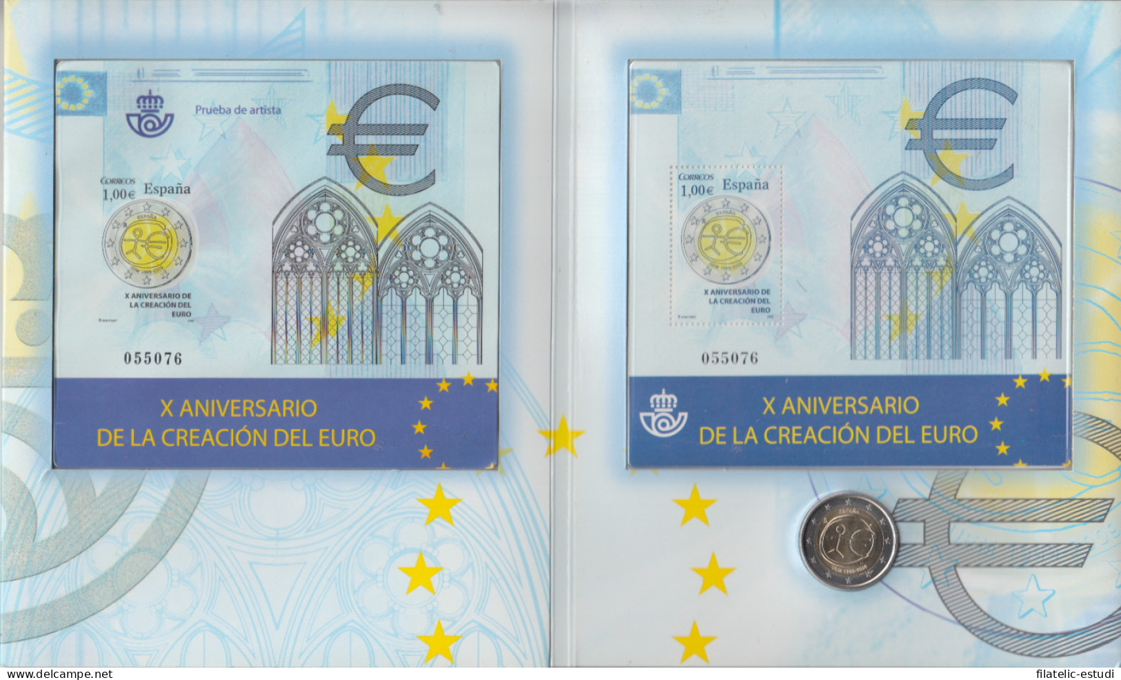 España Spain 2009 Cartera Oficial Moneda 2€ Euros X Aniversario  Euro HB + Pru - Spanje