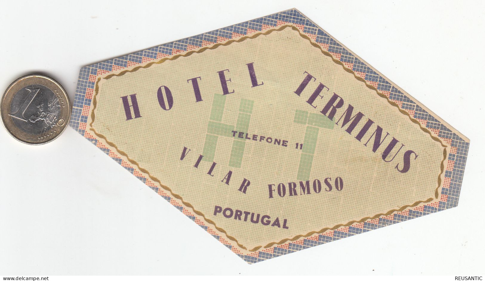 ETIQUETA - STICKER - LUGGAGE LABEL PORTUGAL HOTEL TERMINUS EN VILLAR FORMOSO - Etiquetas De Hotel