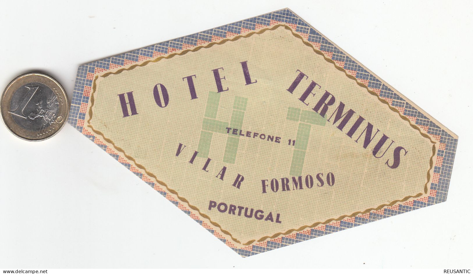 ETIQUETA - STICKER - LUGGAGE LABEL PORTUGAL HOTEL TERMINUS EN VILLAR FORMOSO - Hotel Labels