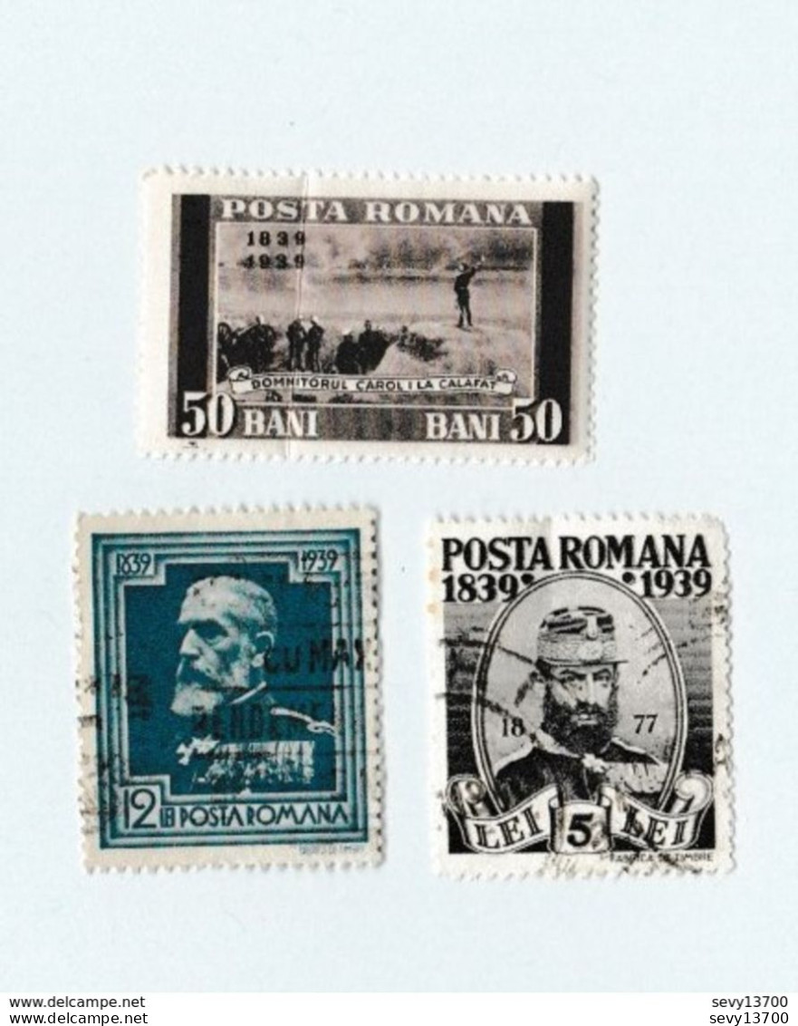 Roumanie Lot De 5 Timbres Centenaire De La Naissance Du Roi Charles 1 Er - Rois Charles 1er Et Roi Ferdinand - Used Stamps