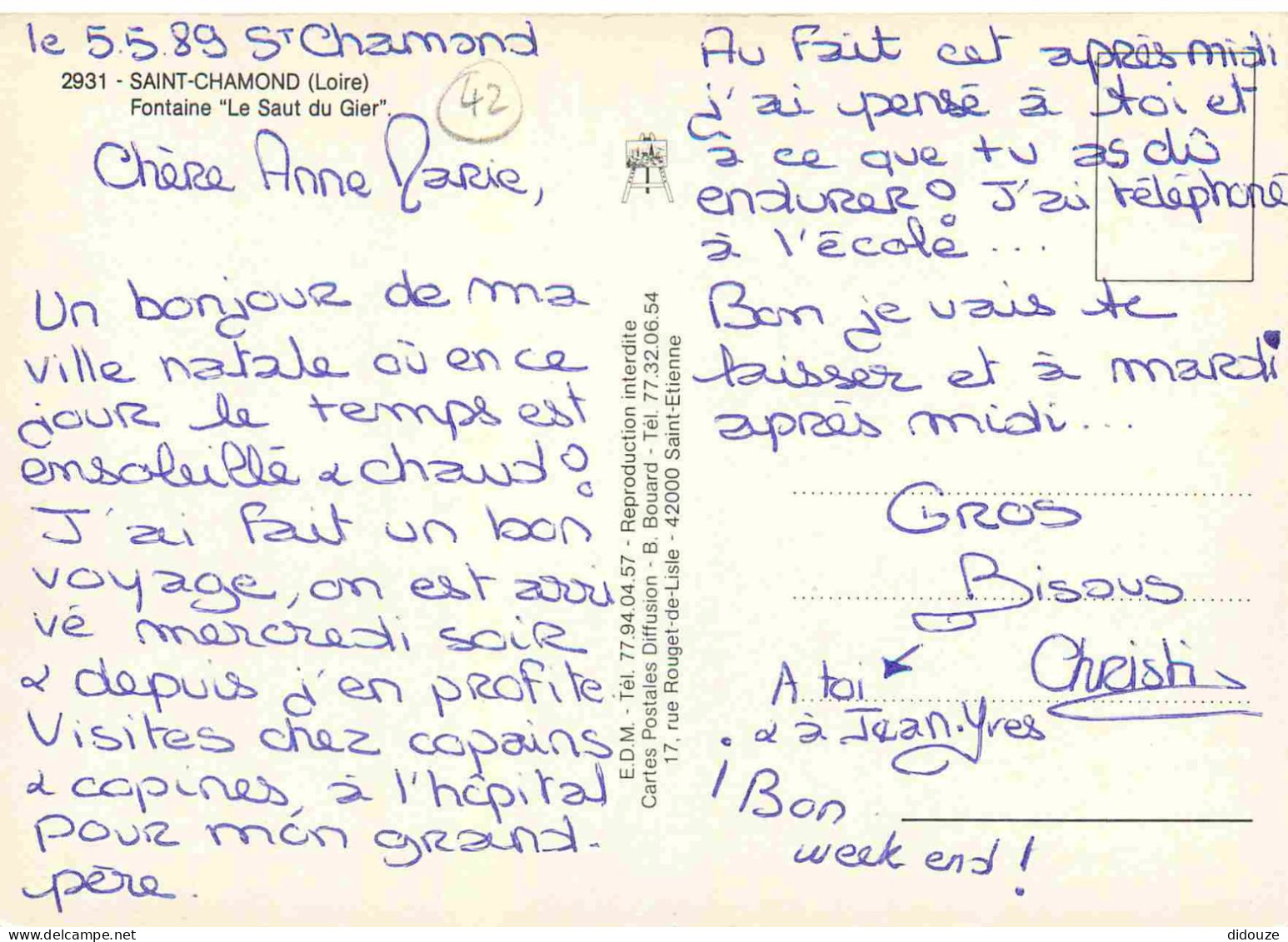 42 - Saint Chamond - Fontaine Le Saut Du Gier - Bar Tabac - CPM - Voir Scans Recto-Verso - Saint Chamond