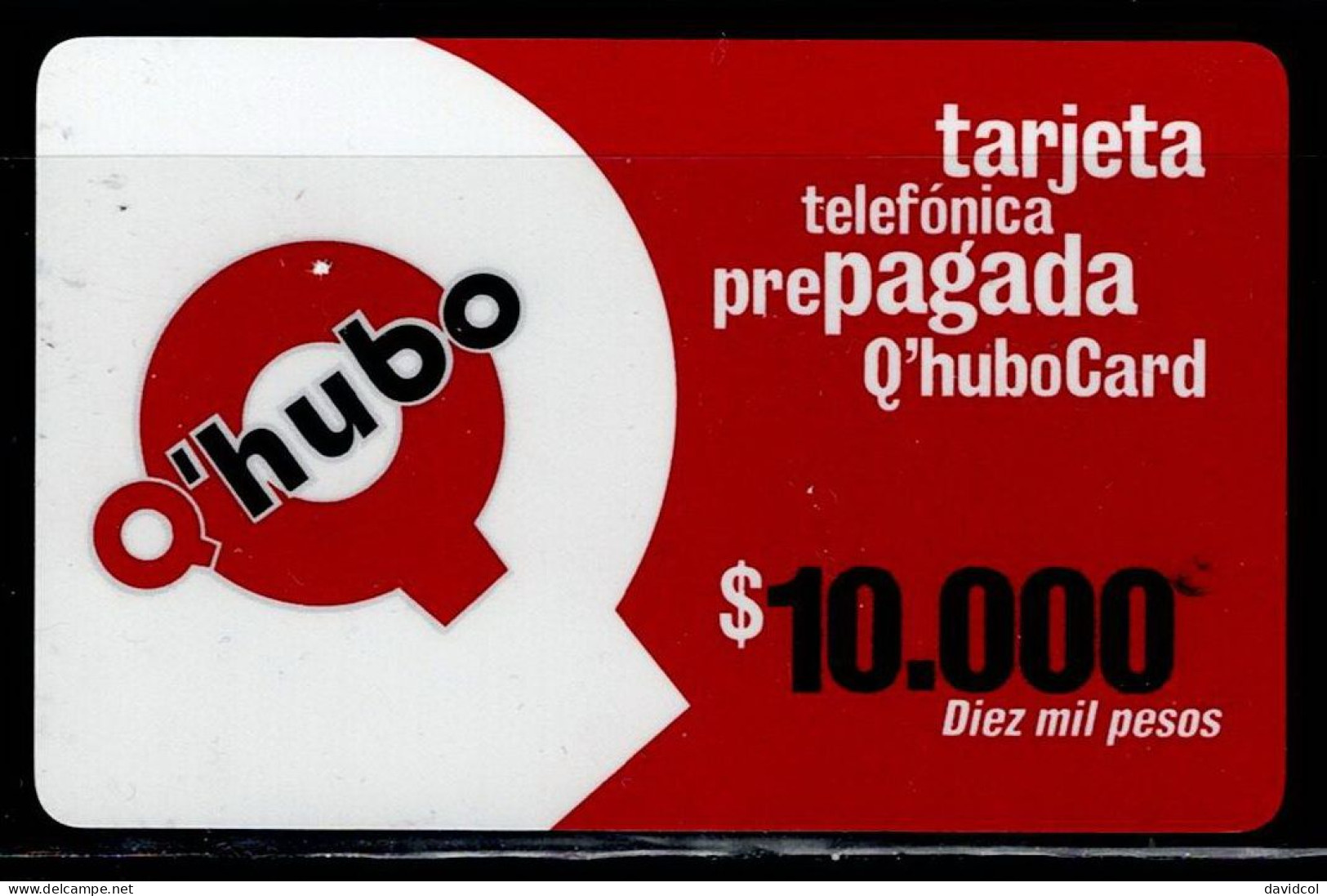 TT13-COLOMBIA PREPAID CARD - 2000 - USED - Q'HUBO $10.000 - Kolumbien