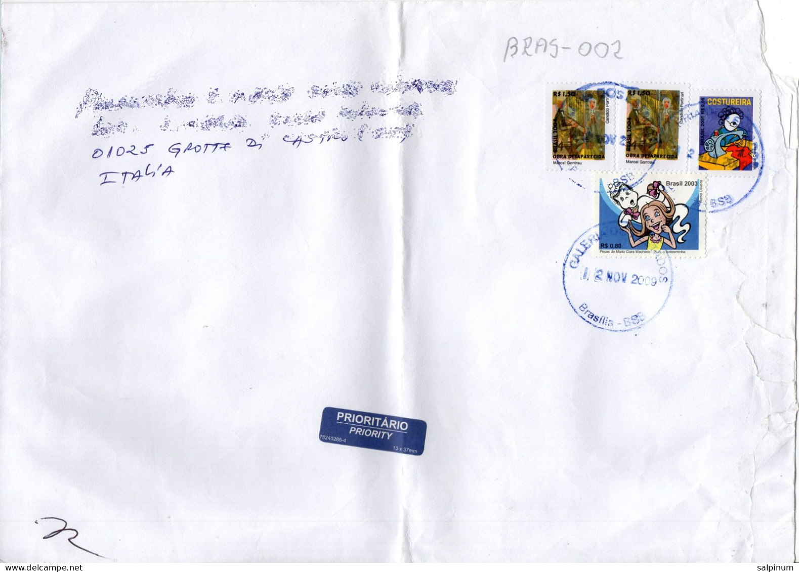 Philatelic Envelope With Stamps Sent From BRAZIL To ITALY - Briefe U. Dokumente