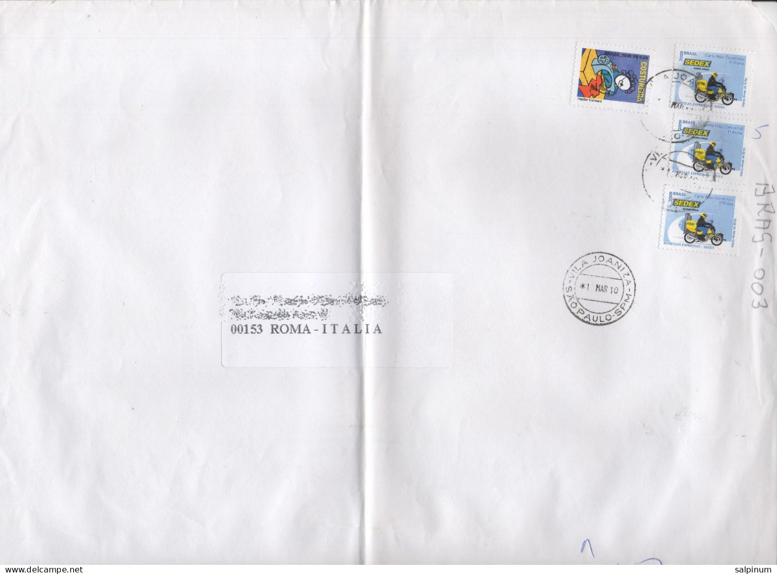 Philatelic Envelope With Stamps Sent From BRAZIL To ITALY - Briefe U. Dokumente