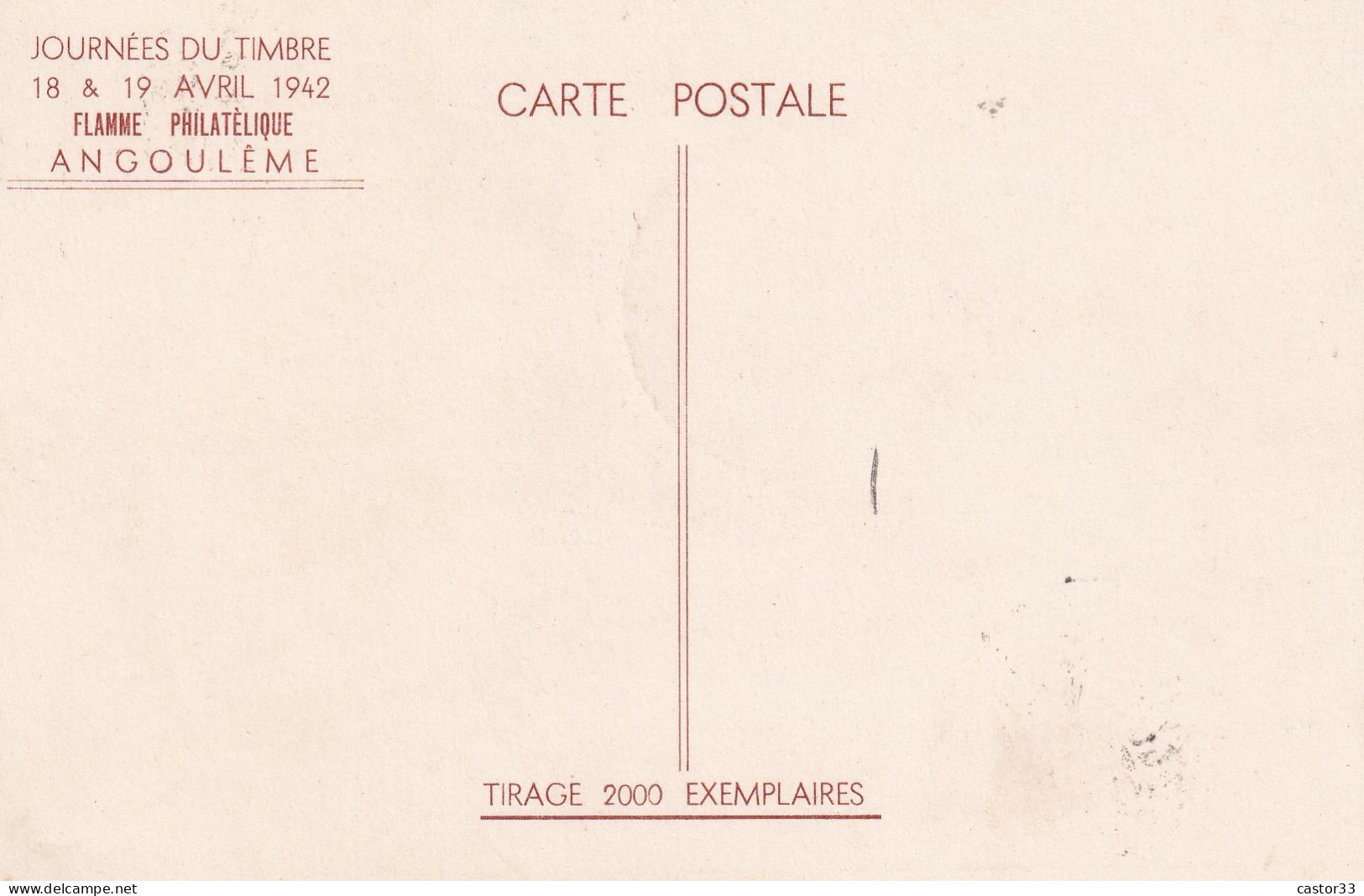 Journées Du Timbre Organisées Par La Flamme Philatélique, Avril 1942, Angoulême - Tag Der Briefmarke
