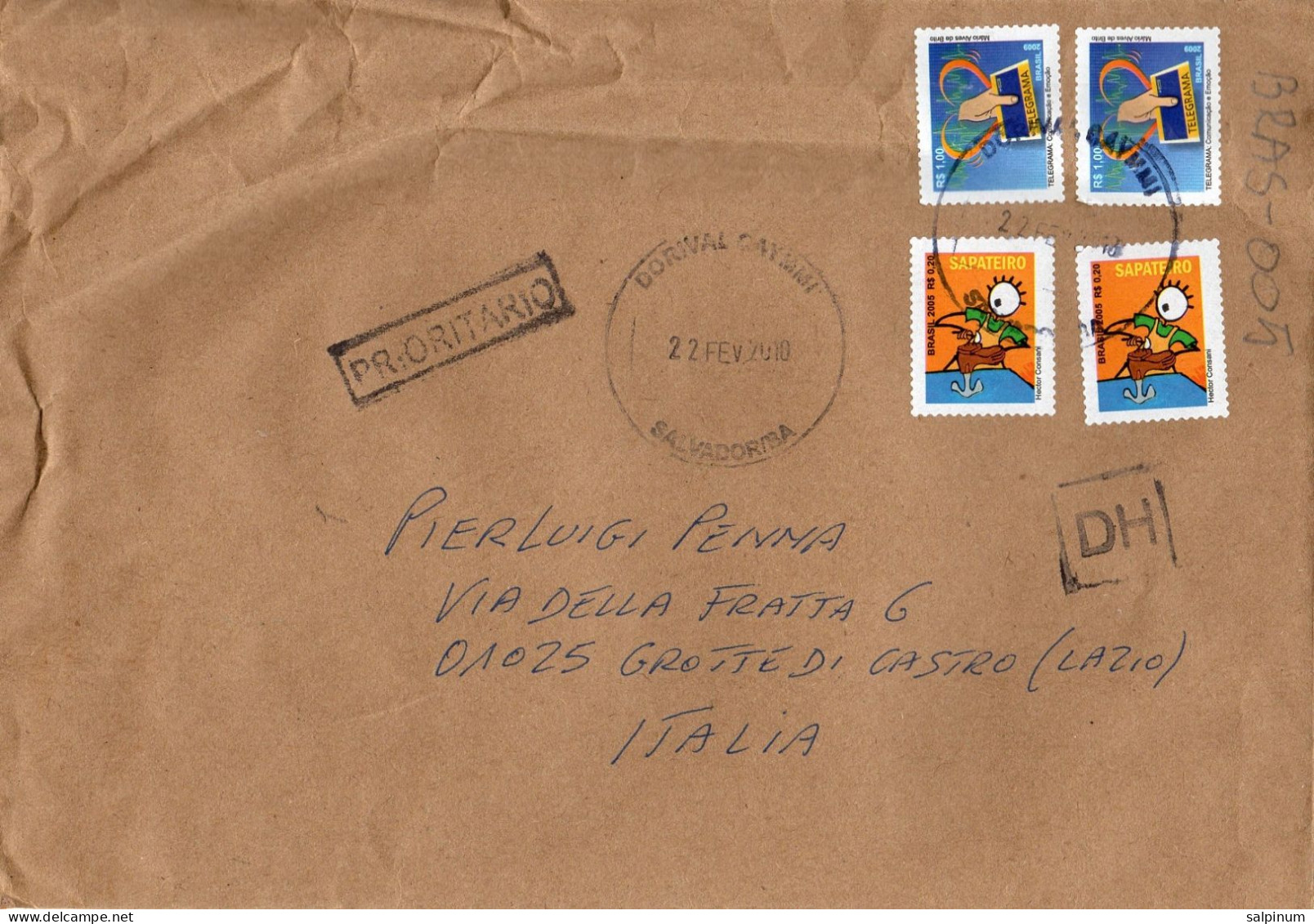 Philatelic Envelope With Stamps Sent From BRAZIL To ITALY - Briefe U. Dokumente