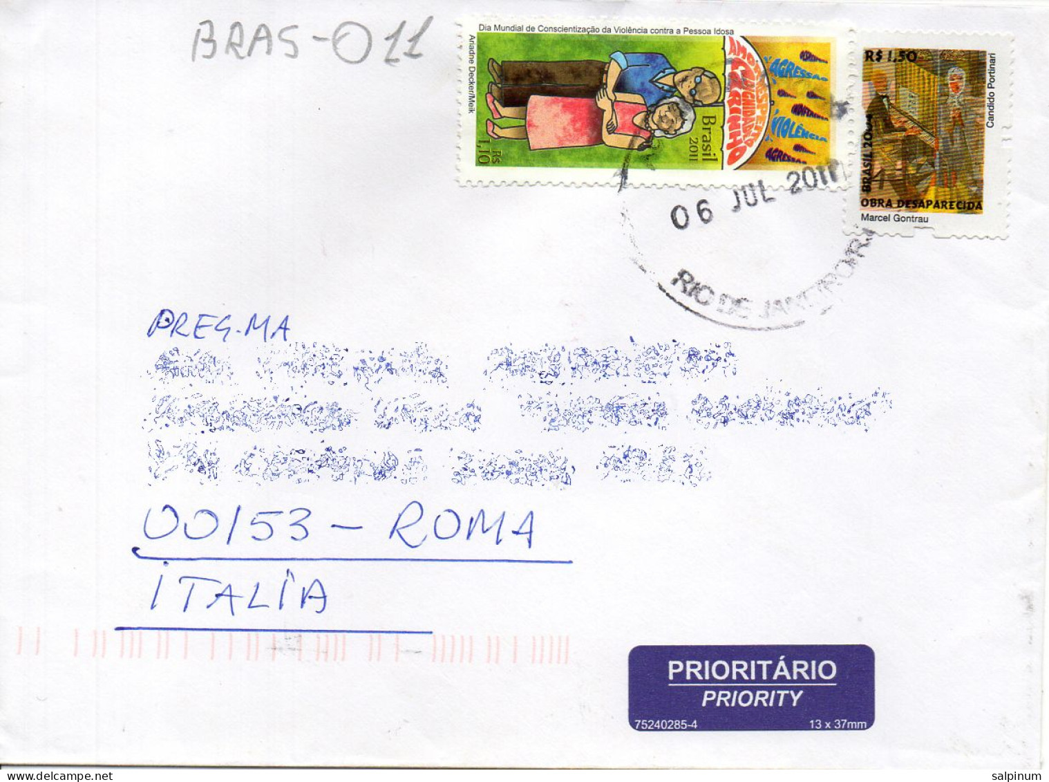 Philatelic Envelope With Stamps Sent From BRAZIL To ITALY - Storia Postale