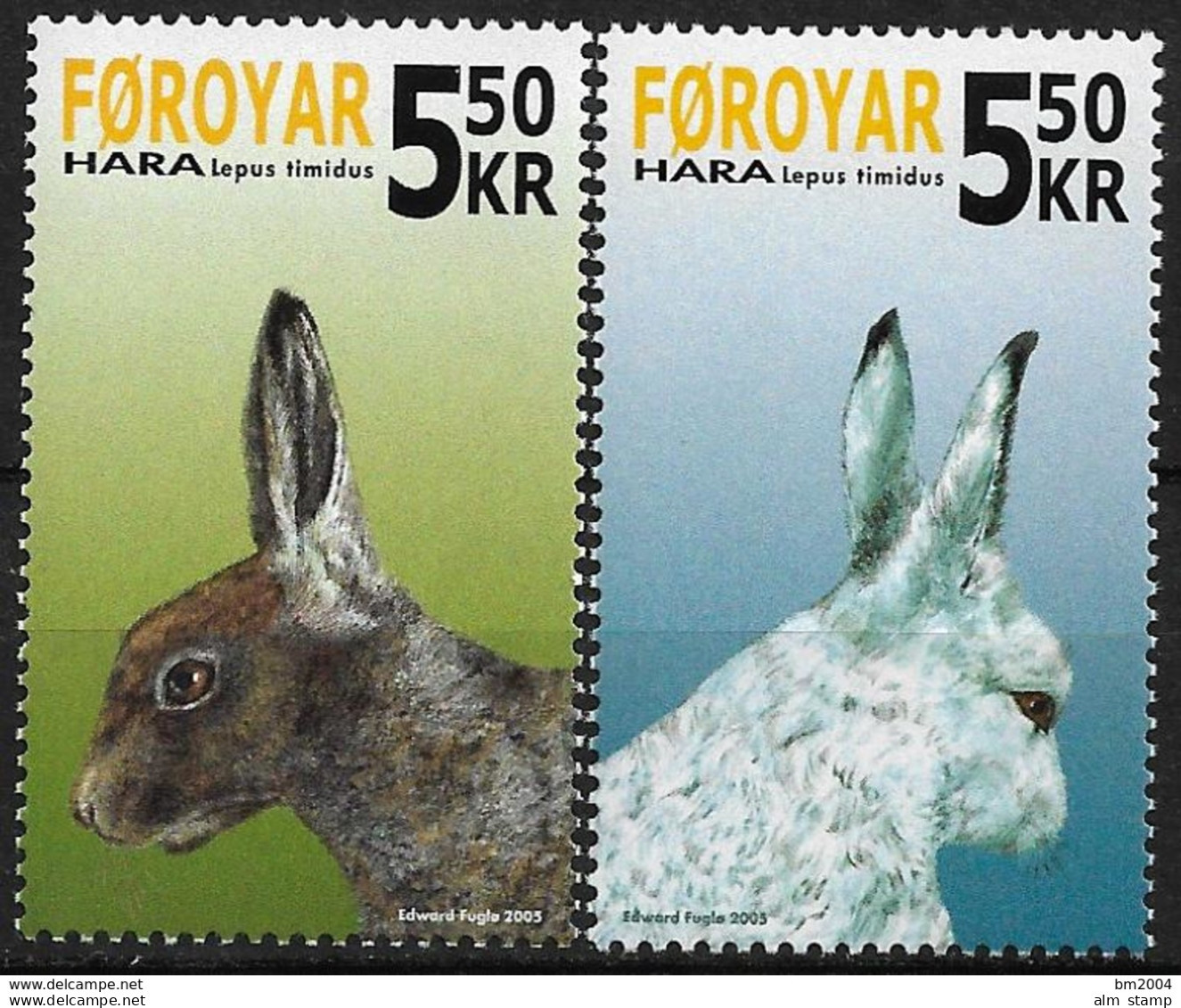 2005 Färöer Mi.526-7 **MNH  Schneehase - Färöer Inseln