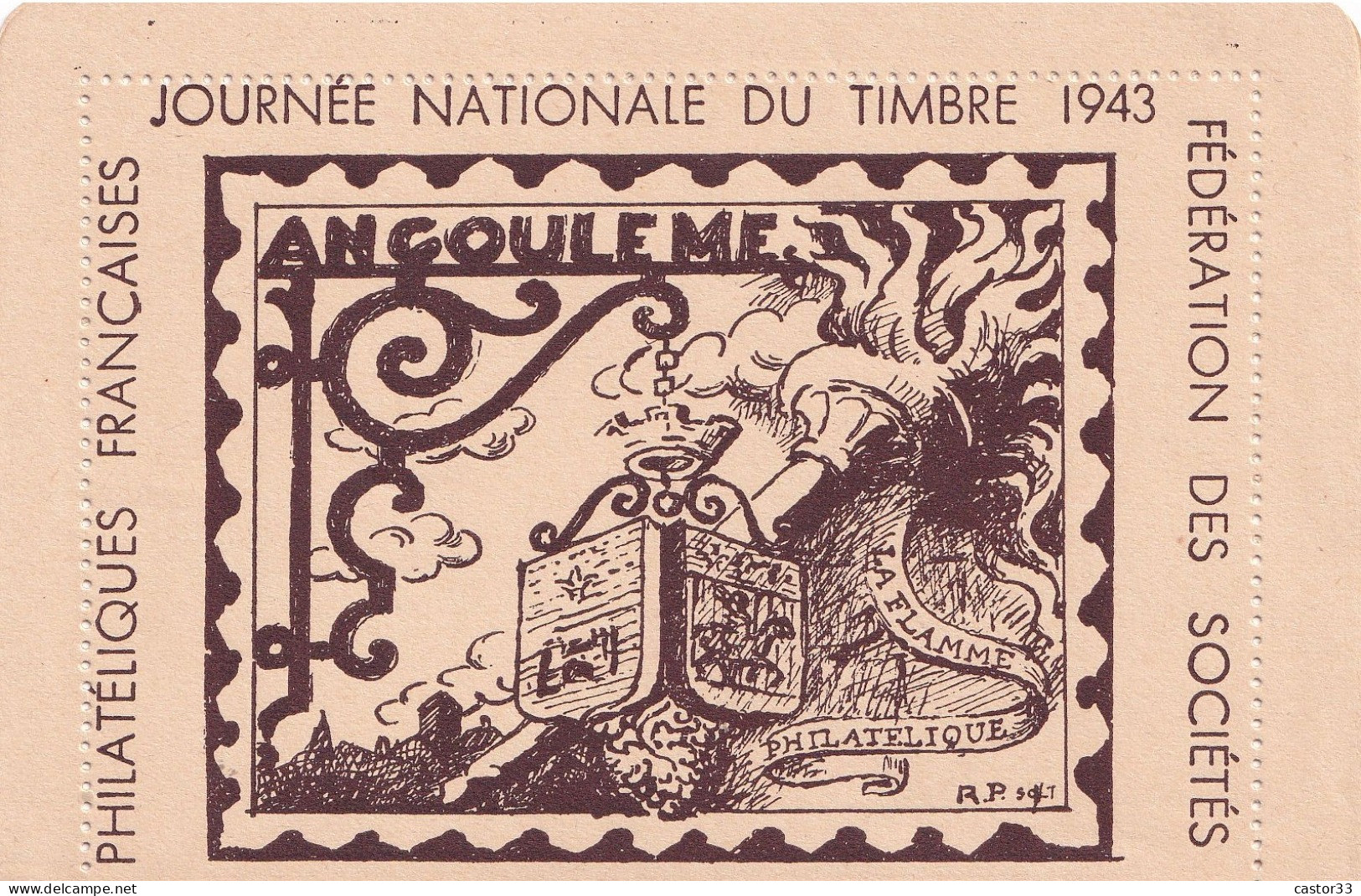 Journée Nationale Du Timbre 1943, Carte Lettre Angoulême - Tag Der Briefmarke