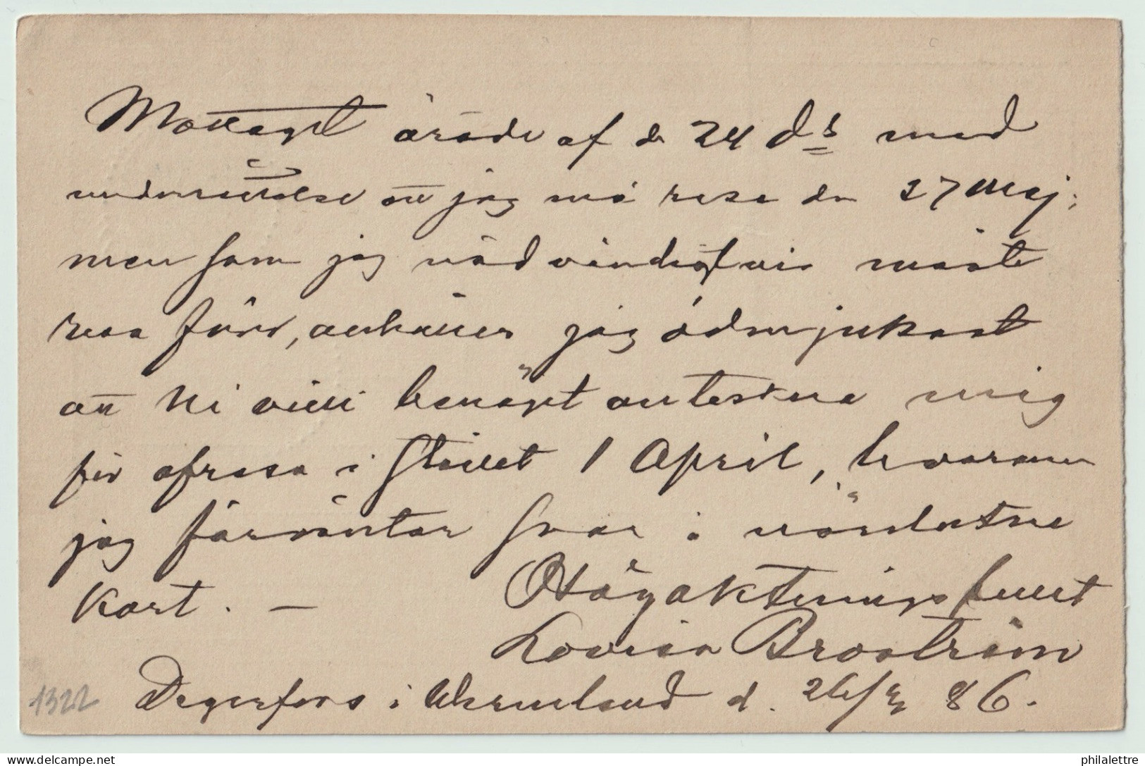 SUÈDE / SWEDEN - 1886 - TPO CDS Type 3 "PKXP. N°19" (Kil-Laxå) On 5ö Postal Card Mi.P9F To Oslo, Norway - Cartas & Documentos