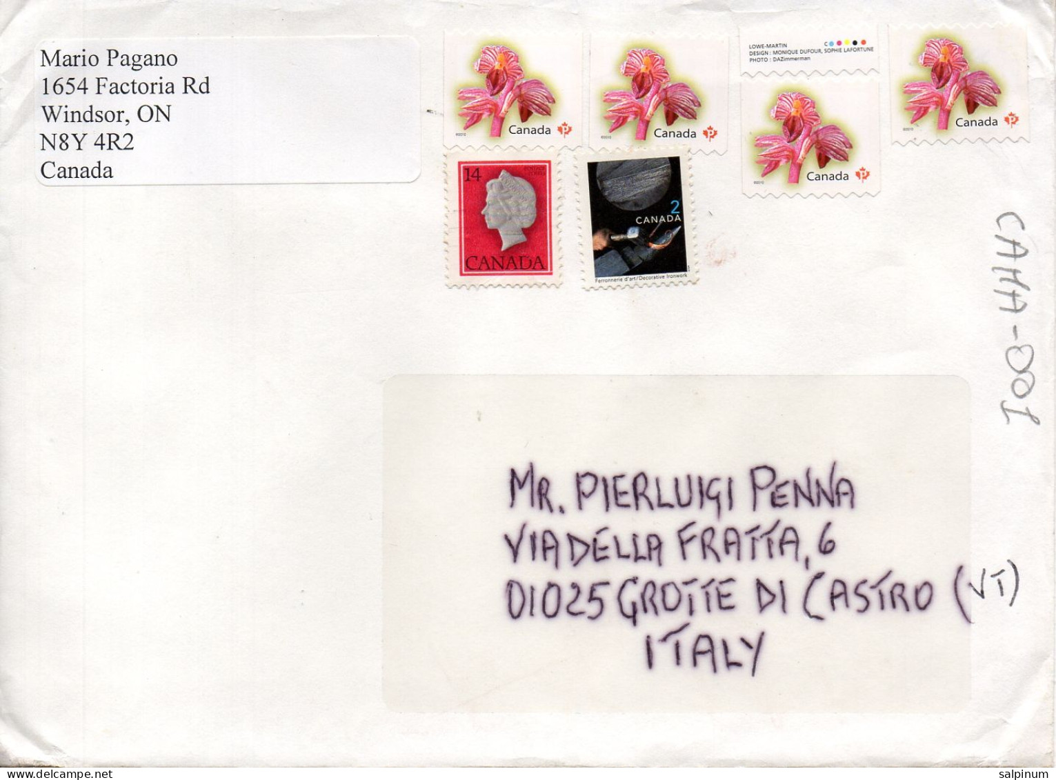 Philatelic Envelope With Stamps Sent From CANADA To ITALY - Cartas & Documentos