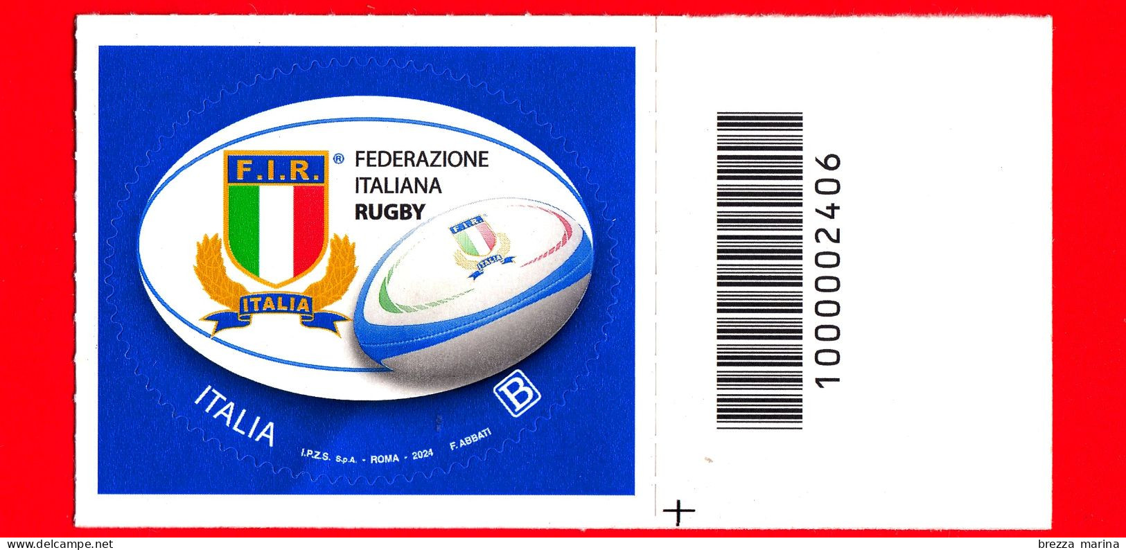 Nuovo - MNH - ITALIA - 2024 - Federazione Italiana Rugby - Logo - B - Barre 2406 - Bar Codes