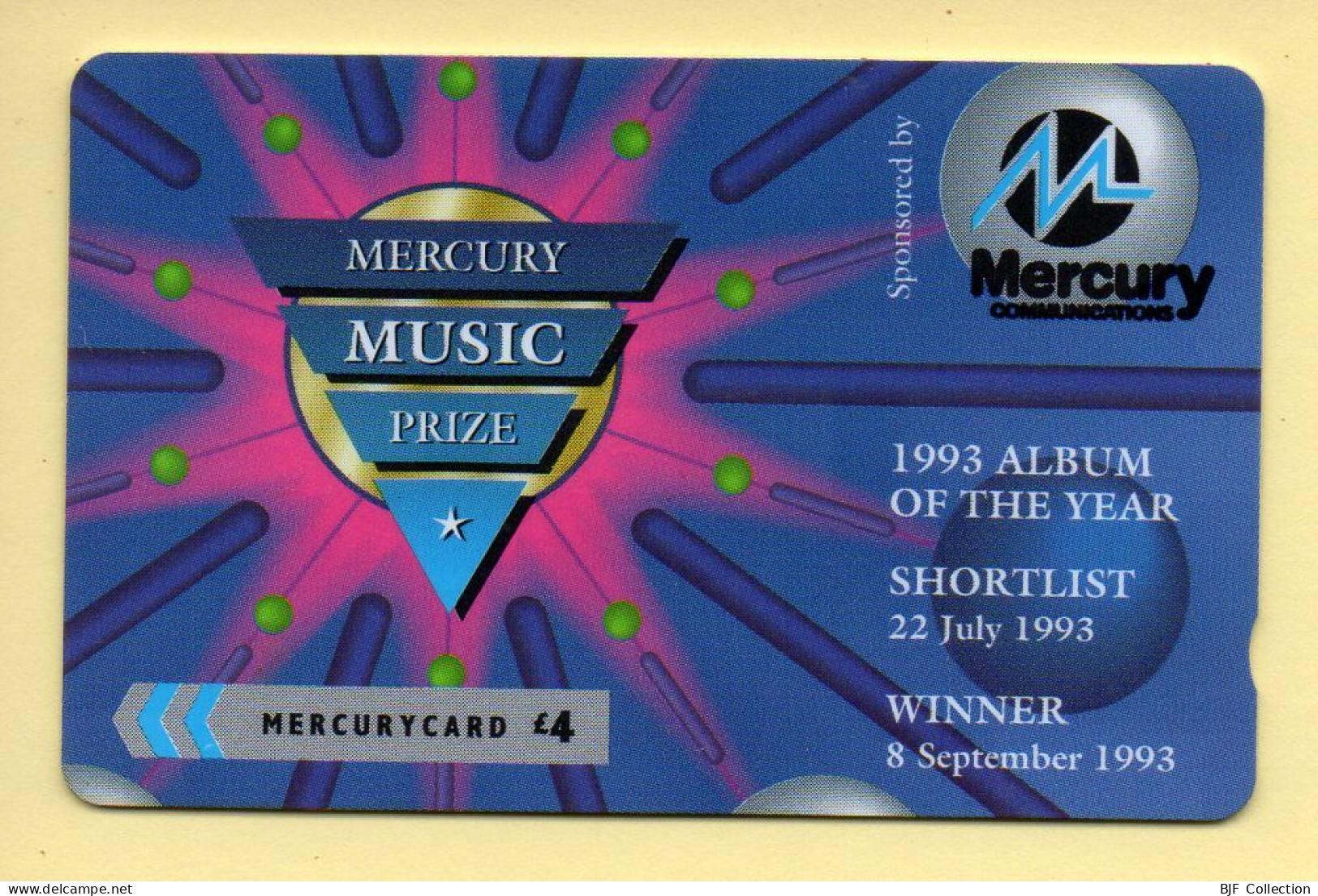 Télécarte : Royaume-Uni : MERCURYCARD / Mercury Music Prize / 4 Livres - Mercury Communications & Paytelco