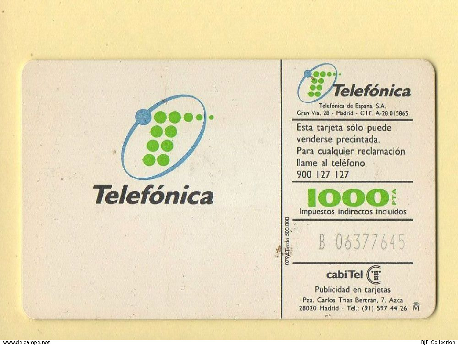 Télécarte : Espagne : TELEFONICA - Herdenkingsreclame