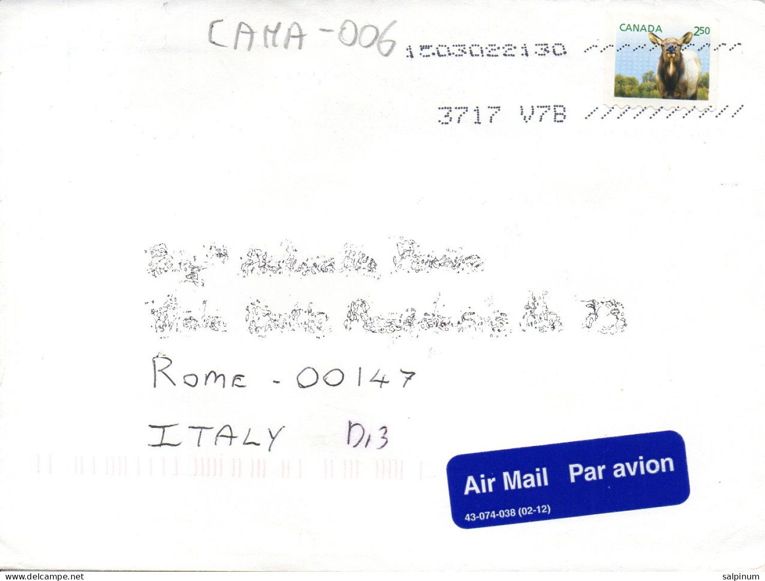 Philatelic Envelope With Stamps Sent From CANADA To ITALY - Briefe U. Dokumente