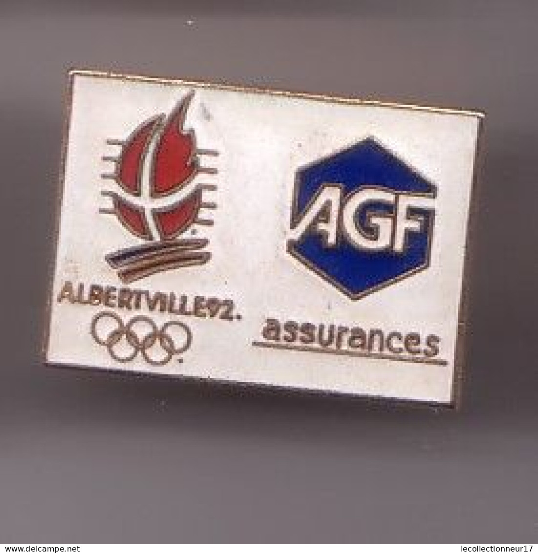 Pin's Jeux Olympiques Alberville 92 AGF Assurances Réf 1166 - Juegos Olímpicos