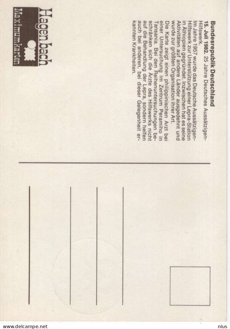 Germany Deutschland 1982 Maximum Card, 25 Jahre Deutsches Aussatzigen-Hilfswerk, Leper Relief Organization, Bonn - 1981-2000