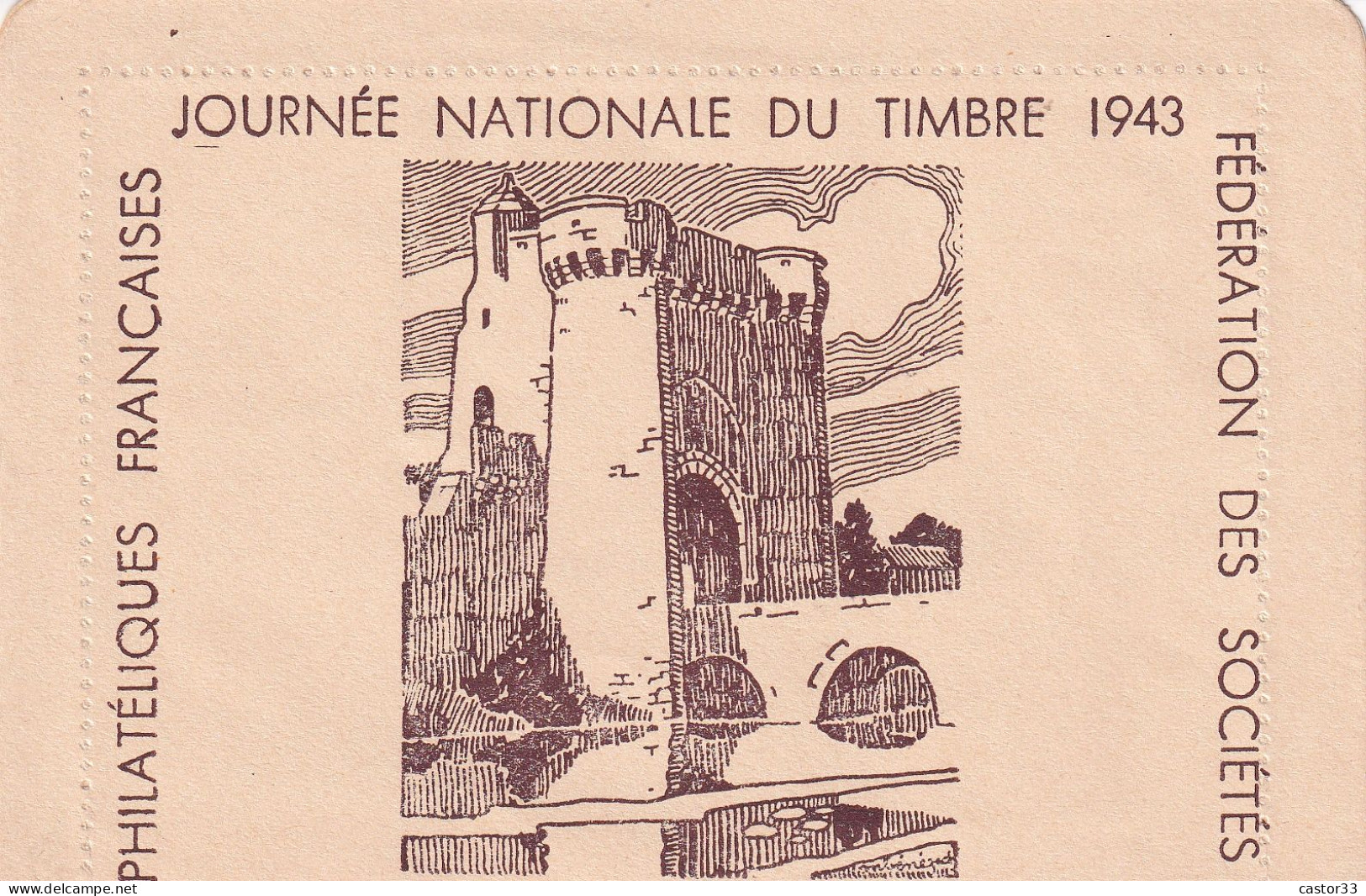 Journée Nationale Du Timbre 1943, Carte Lettre Parthenay - Tag Der Briefmarke