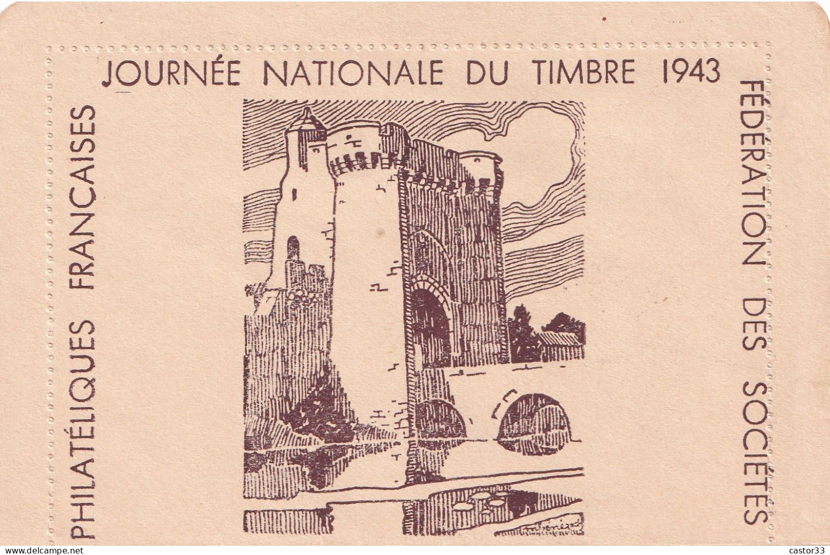 Journée Nationale Du Timbre 1943, Carte Lettre Parthenay - Tag Der Briefmarke