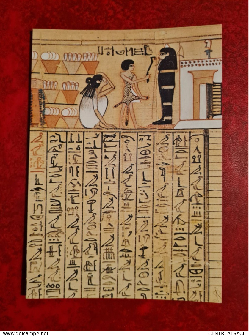 Carte  MUSEE DU LOUVRE DEPARTEMENT DES ANTIQUITES EGYPTIENNES PAPYRUS L.M. DE NEBQUED - Musei