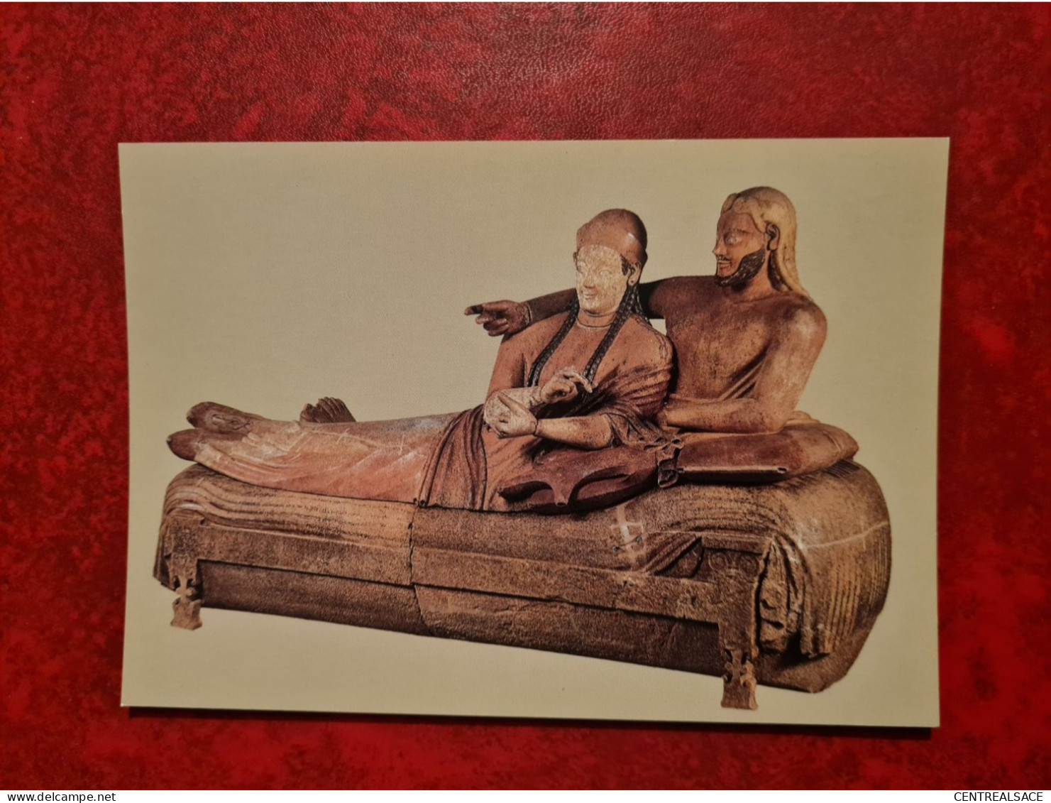 Carte  MUSEE DU LOUVRE DEPARTEMENT DES ANTIQUITES EGYPTIENNES SARCOPHAGE EN TERRE CUITE AUX EPOUX CAERE - Musei