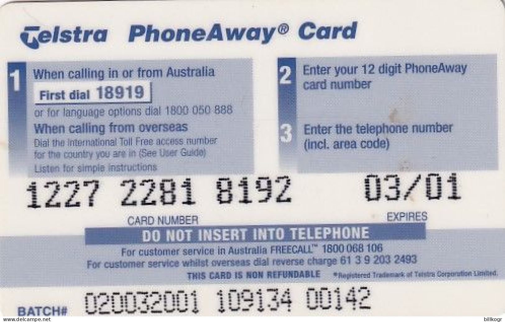 AUSTRALIA - Christmas/Bells, Telstra Prepaid Card $20, Tirage 30000, Exp.date 03/01, Used - Australie