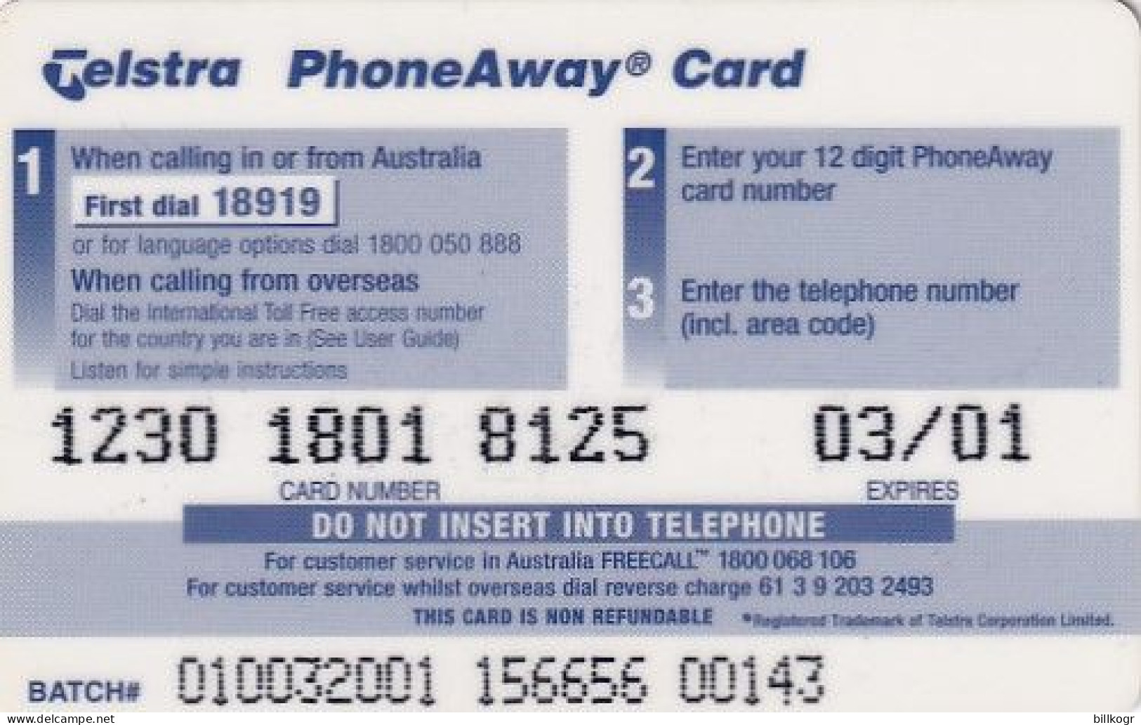 AUSTRALIA - Christmas/Ball, Telstra Prepaid Card $10, Tirage 50000, Exp.date 03/01, Used - Australie