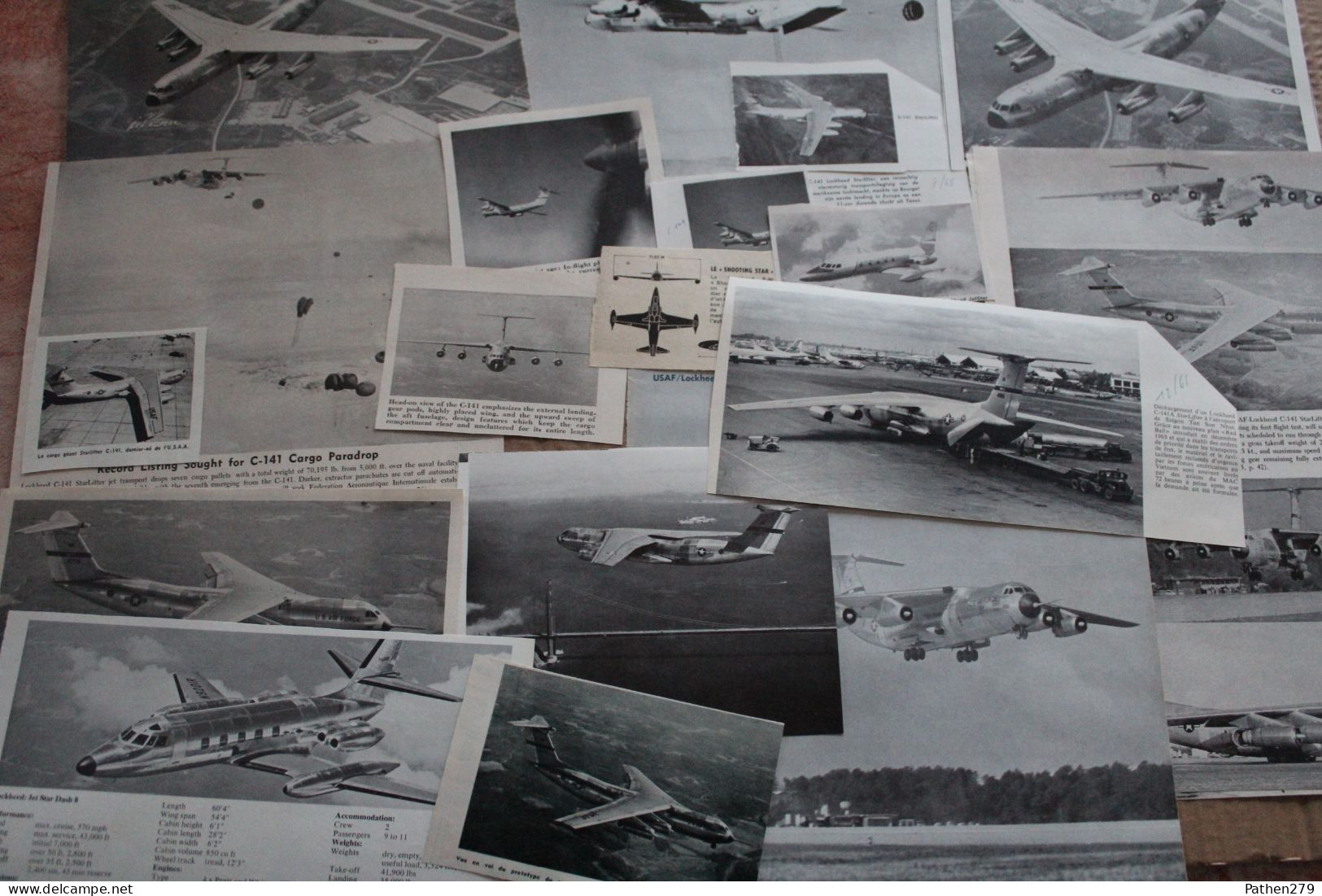 Lot De 227g D'anciennes Coupures De Presse De L'aéronef Américain Lockheed C-141 "Starlifter" - Aviation