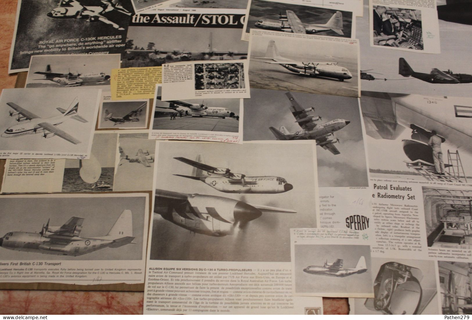 Lot De 679g D'anciennes Coupures De Presse Et Photos De L'aéronef Américain Lockheed C-130 "Hercules" - Luchtvaart