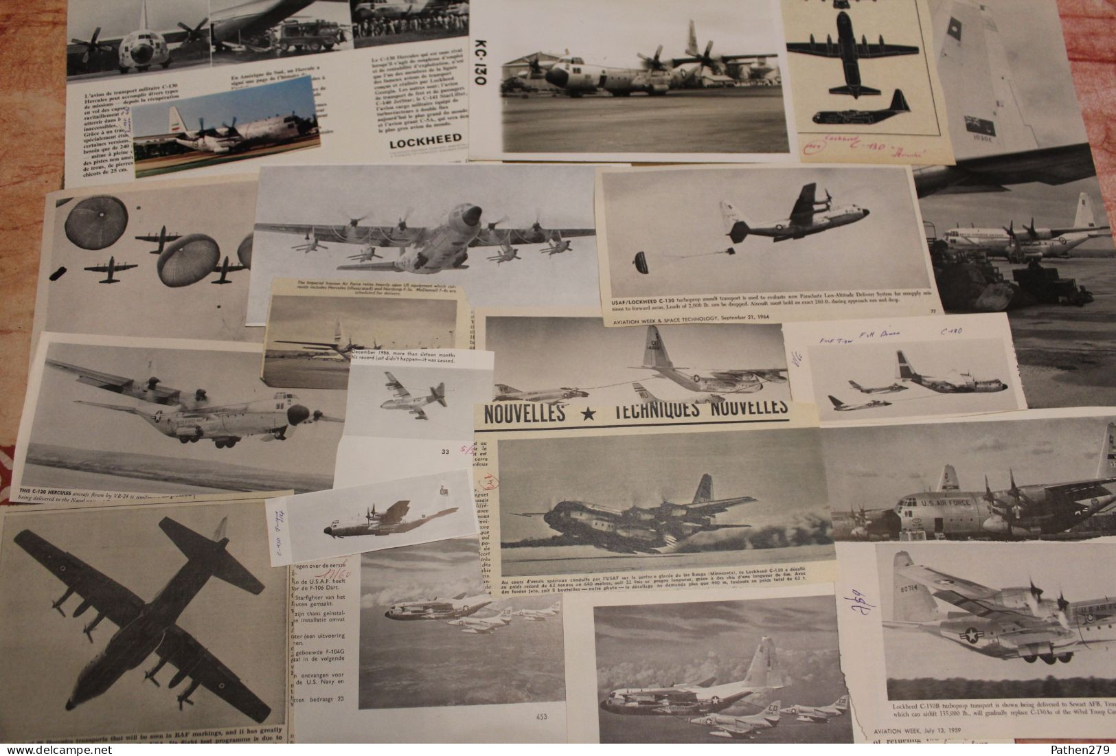 Lot De 679g D'anciennes Coupures De Presse Et Photos De L'aéronef Américain Lockheed C-130 "Hercules" - Luchtvaart