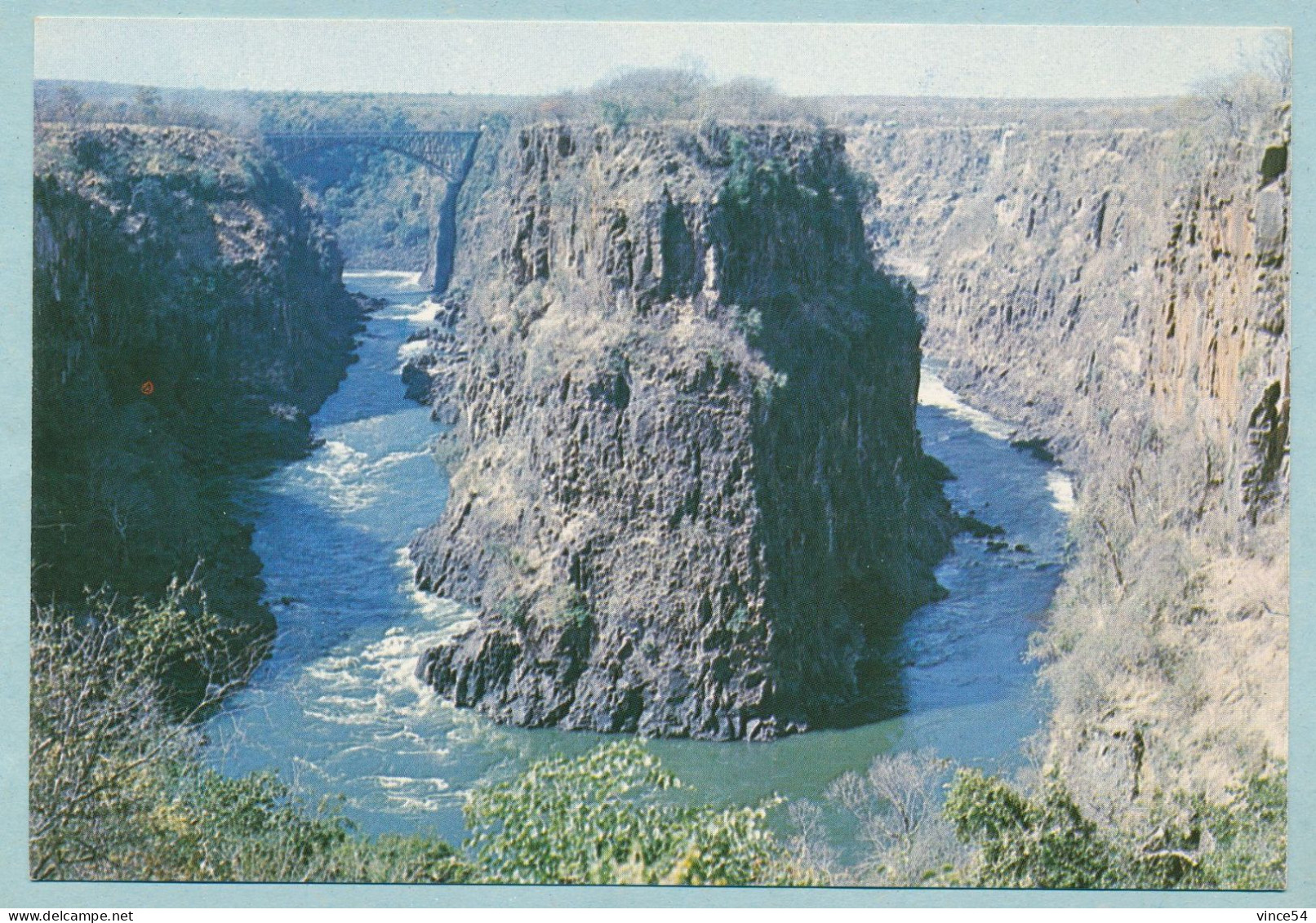 Showing The First And Second Gorge Below The Victoria Falls - Rhodesia - Zimbabwe