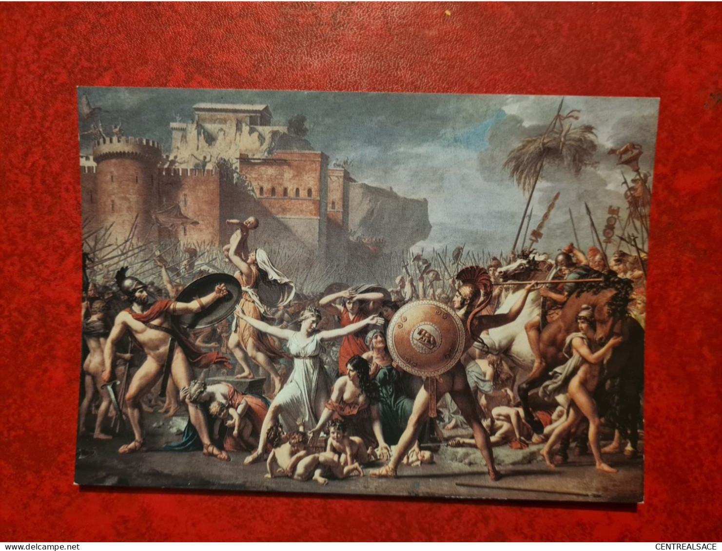 Carte  MUSEE DU LOUVRE DDAVID LOUIS LES SABINES ARRETANT LE COMBAT ENTRE ROMAINS ET LES SABINS - Musei
