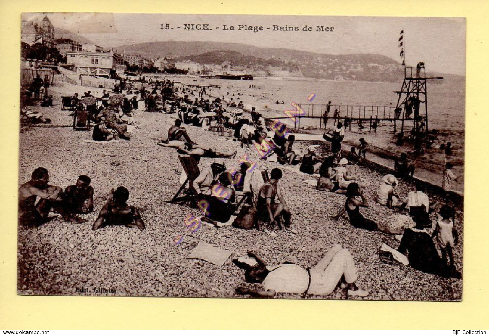 06. NICE - La Plage - Bains De Mer (animée) (Ed. Giletta) (voir Scan Recto/verso) - Leven In De Oude Stad