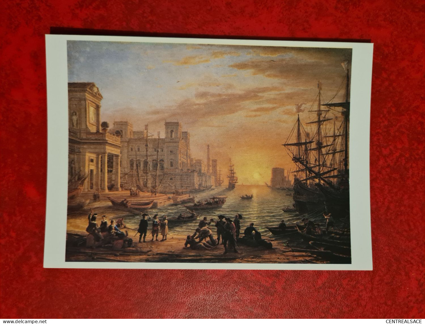 Carte  MUSEE DU LOUVRE PORT DE MER AU SOLEIL COUCHANT DE CLAUDE GELLEE DIT LE LORRAIN - Musei