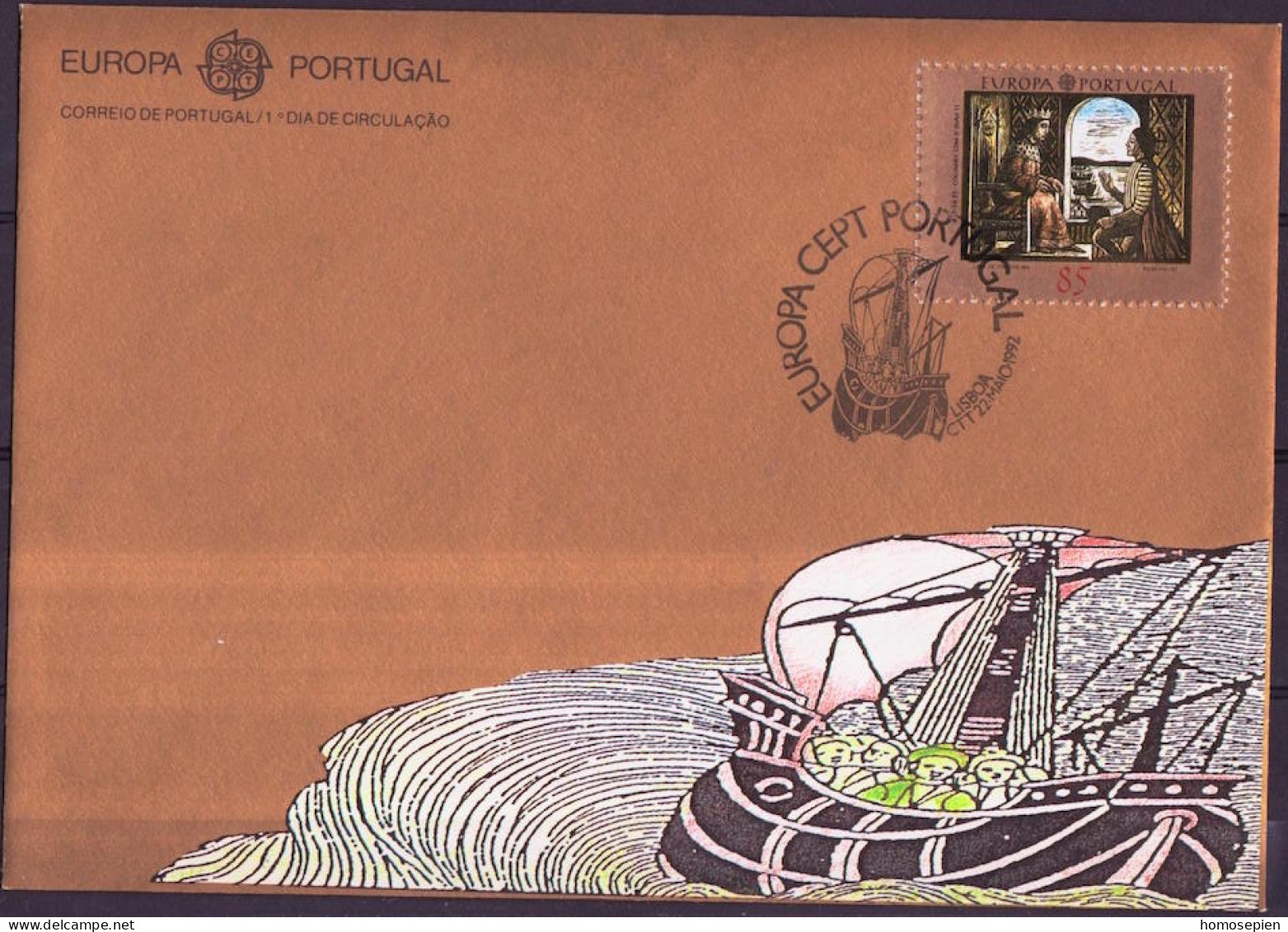 Portugal FDC 1992 Y&T N°1911 - Michel N°1927 - 85e EUROPA - FDC