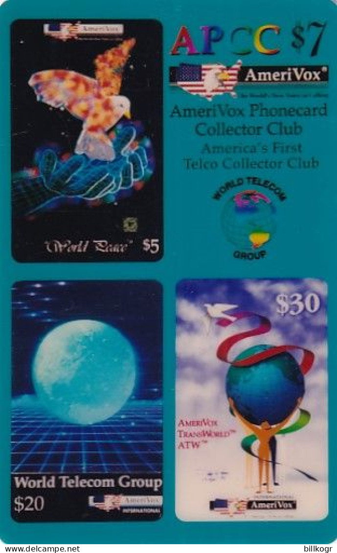 USA - APCC(Amerivox Phonecard Collector Club), Amerivox Prepaid Card $7, Tirage 2777, 09/94, Mint - Amerivox