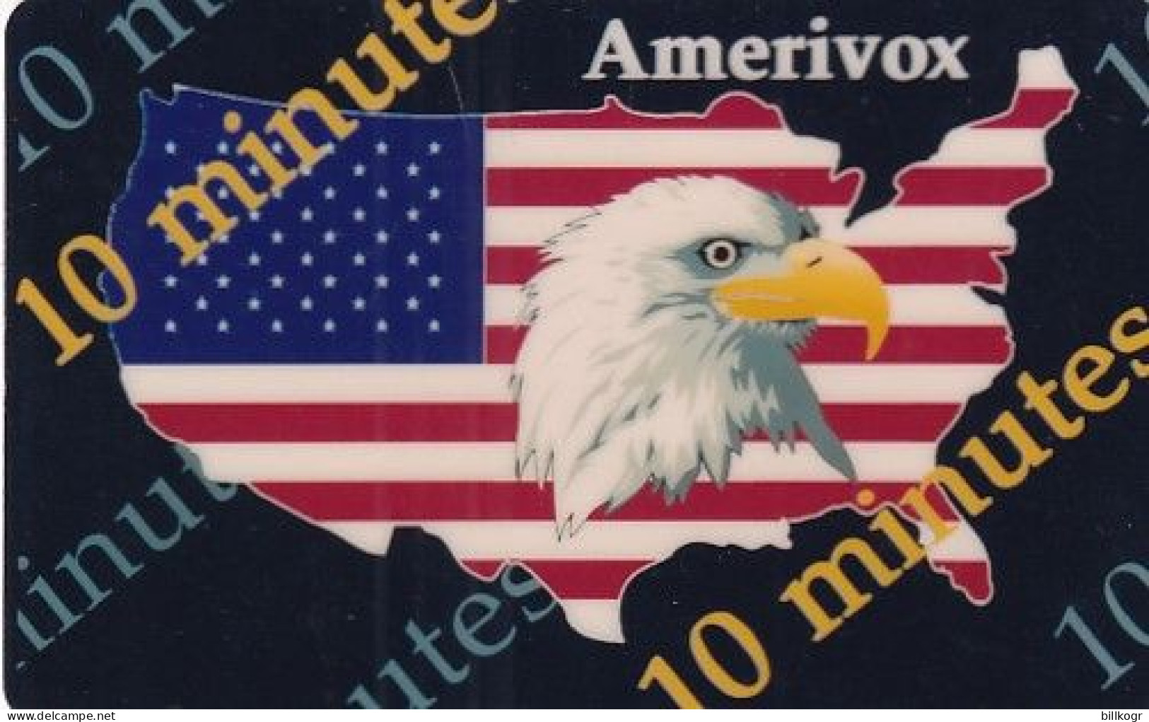 USA - Eagle & American Flag, Amerivox Promotion Prepaid Card(10 Min), Tirage 10000, 12/93, Sample - Amerivox