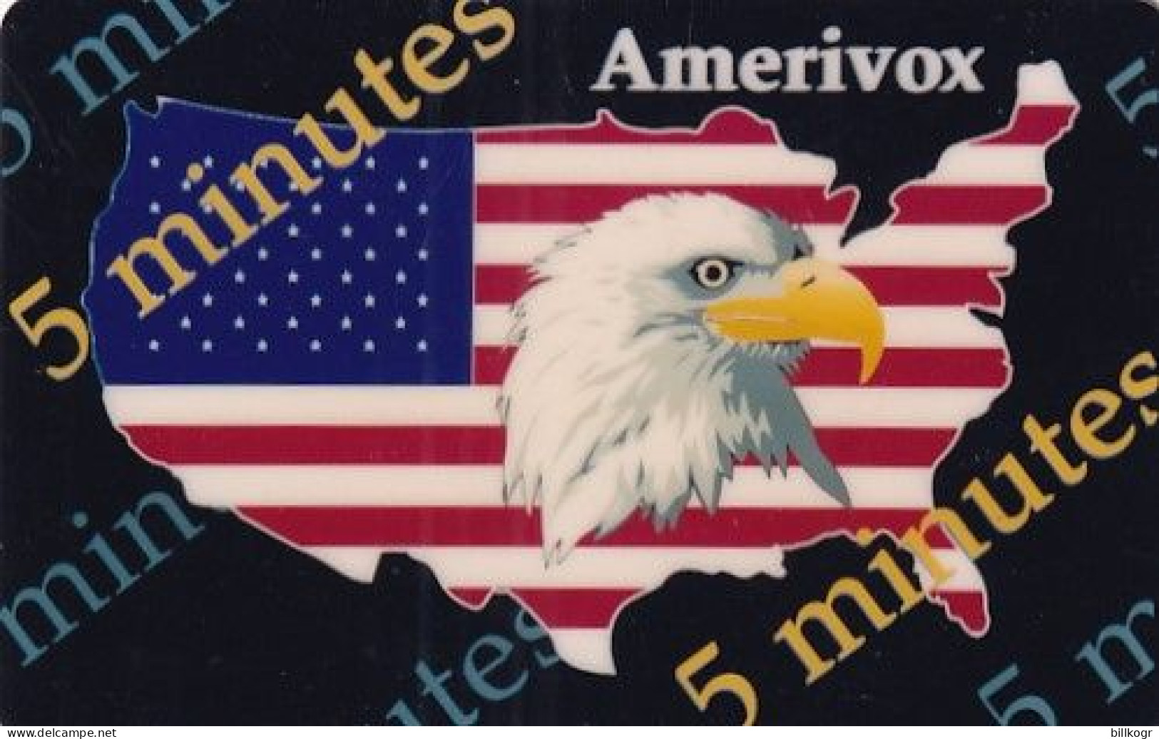 USA - Eagle & American Flag, Amerivox Promotion Prepaid Card(5 Min), Tirage 30000, 12/93, Sample - Amerivox