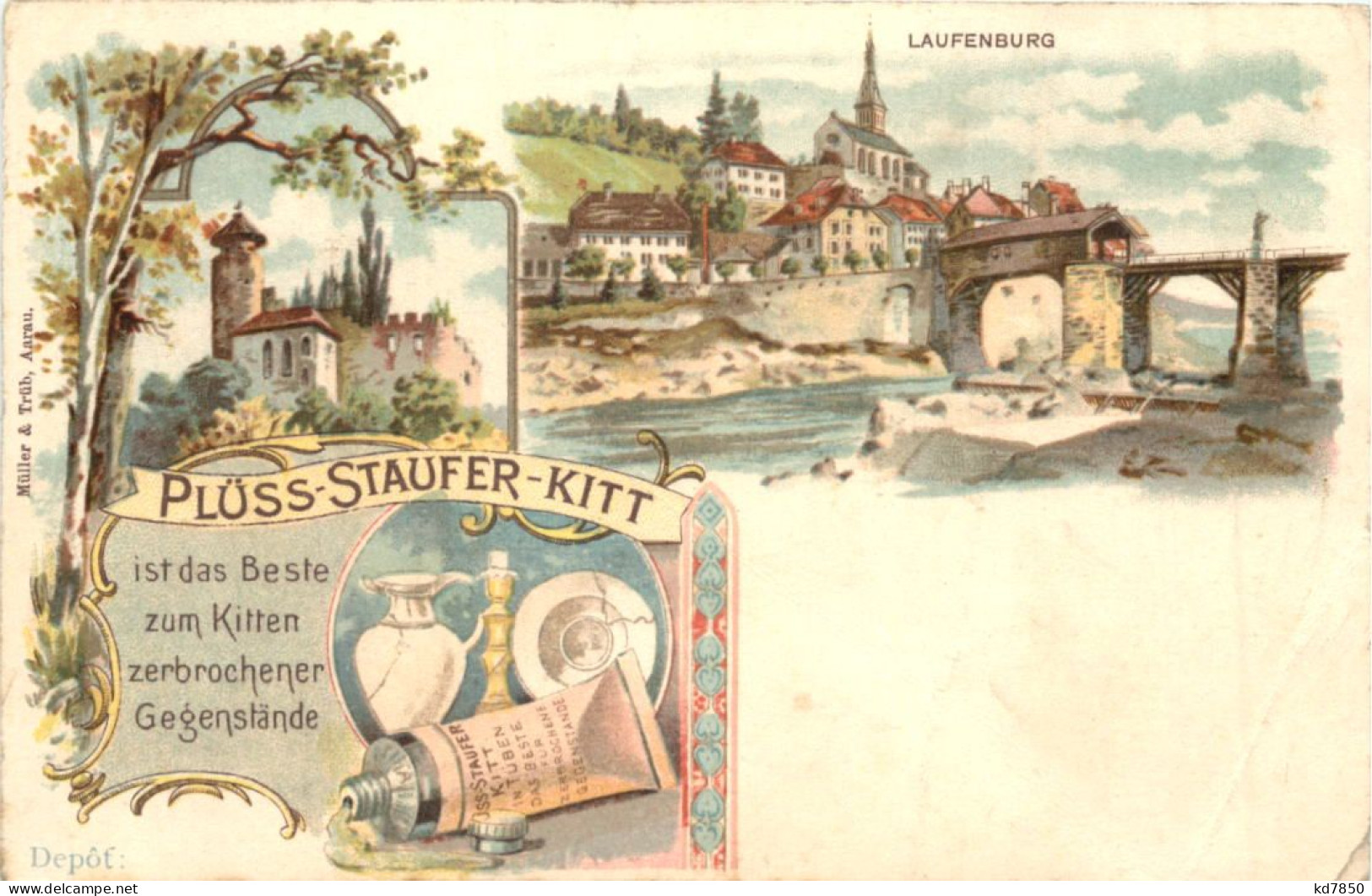 Laufenburg - Plüss-Staufer-Kitt - Litho - Waldshut-Tiengen