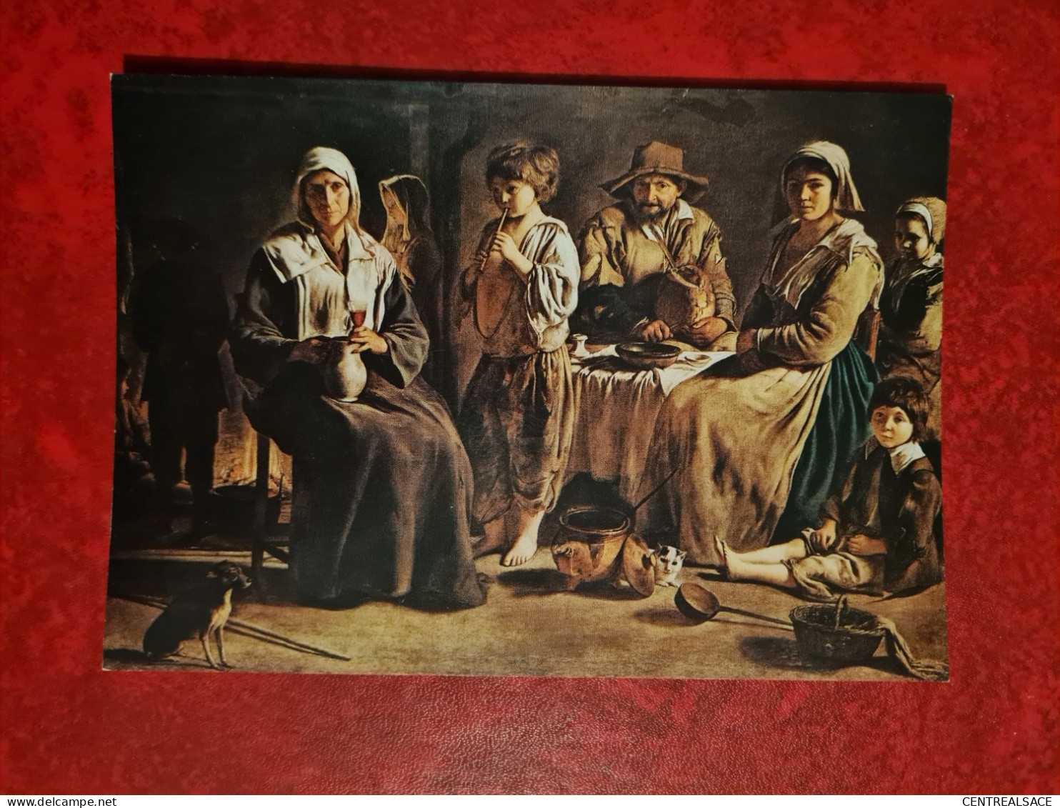 Carte  MUSEE DU LOUVRE FAMILLE DE PAYSANS DANS UN INTERIEUR PAR LES FRERES LE NAIN - Musei