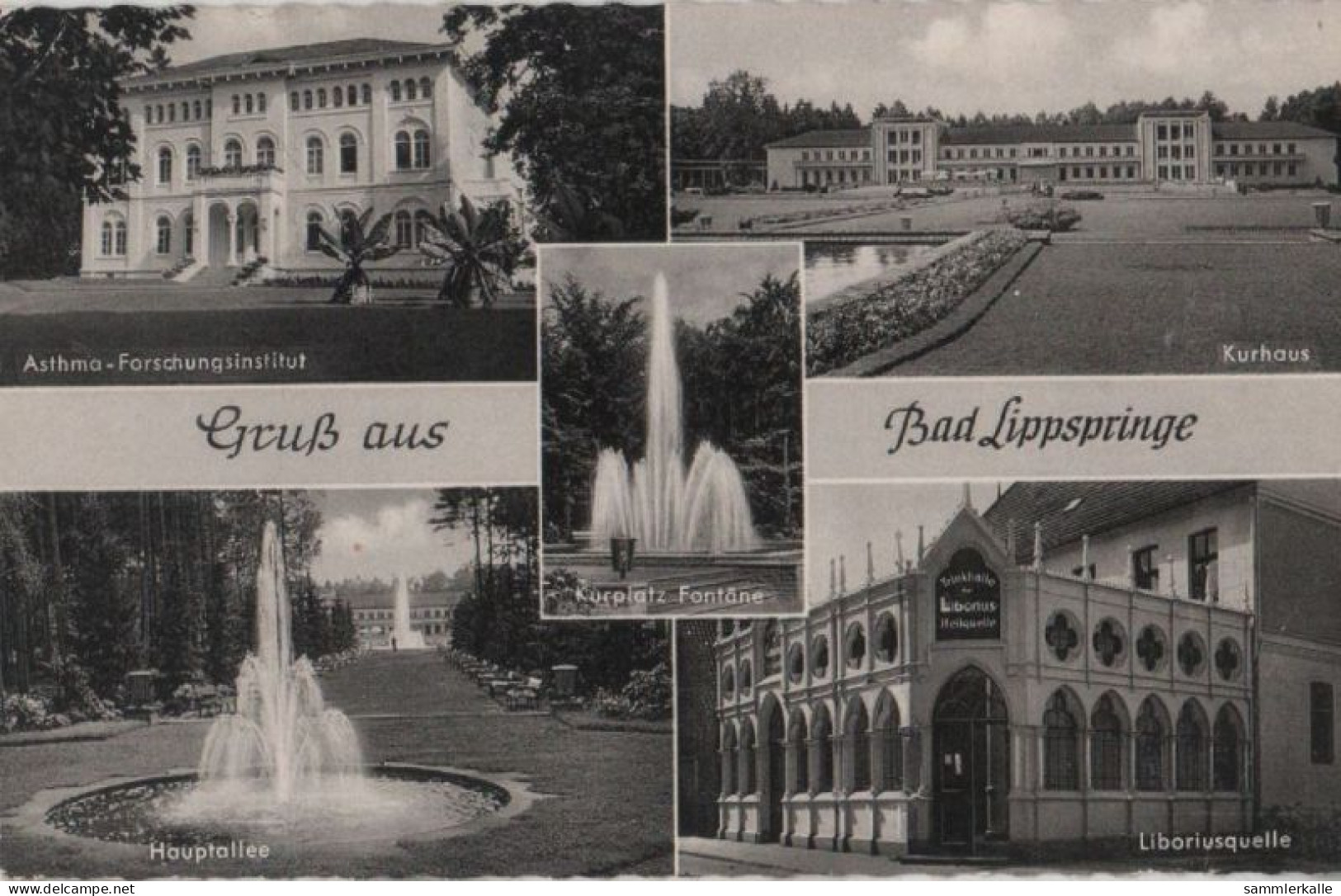 41837 - Bad Lippspringe - U.a. Kurplatz-Fontäne - Ca. 1960 - Bad Lippspringe