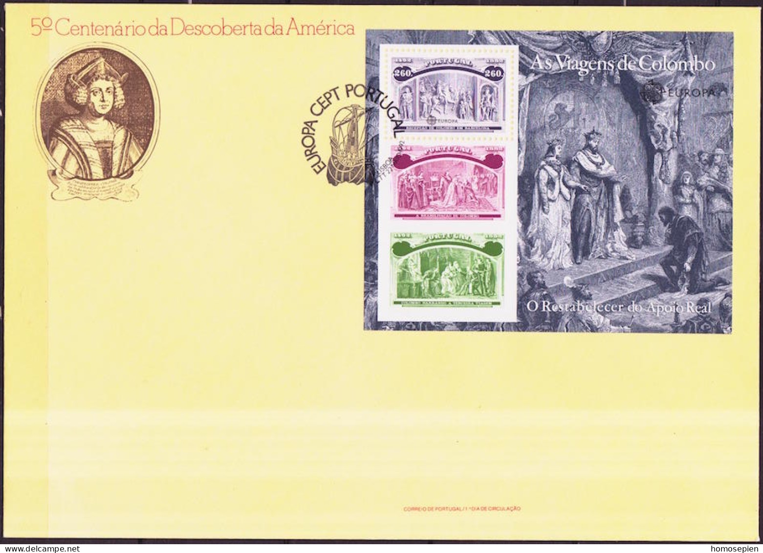 Portugal FDC 1992 Y&T N°BF85 à BF90 - Michel N°B85 à B90 - FDC - FDC