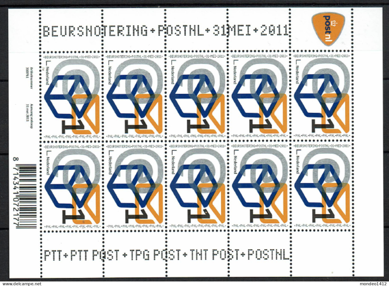 Nederland 2011 - NVPH 2833 - Blok Block - Beursnotering PostNL - MNH - Nuovi