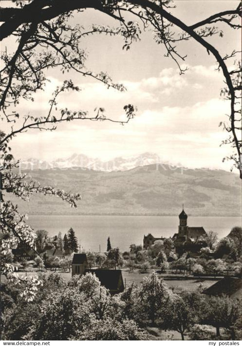 72315289 Wasserburg Bodensee Mit Blick Auf Saentis Und Bodensee Wasserburg - Wasserburg (Bodensee)