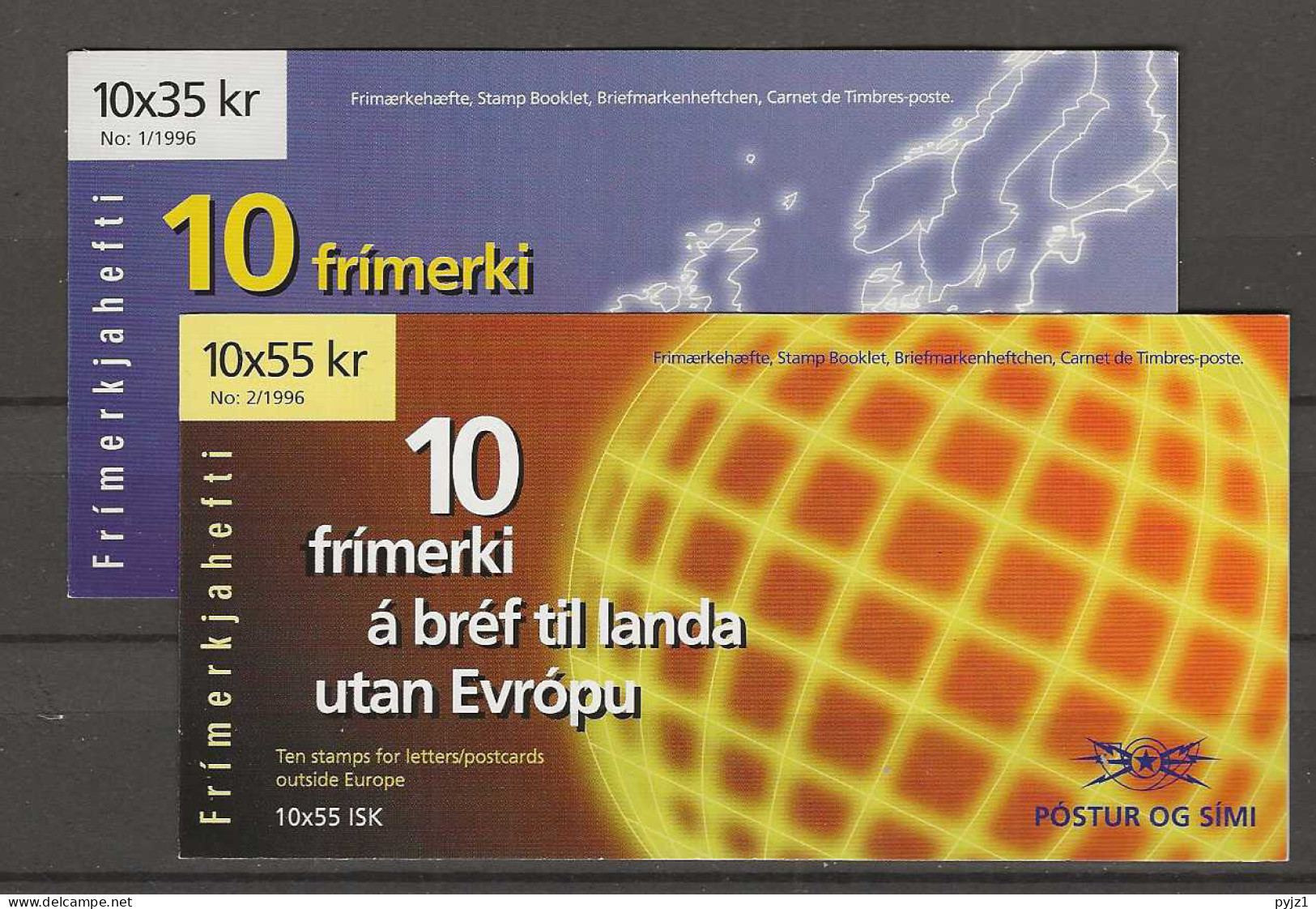 1996 MNH Iceland Booklet (2) Postfris** - 1997