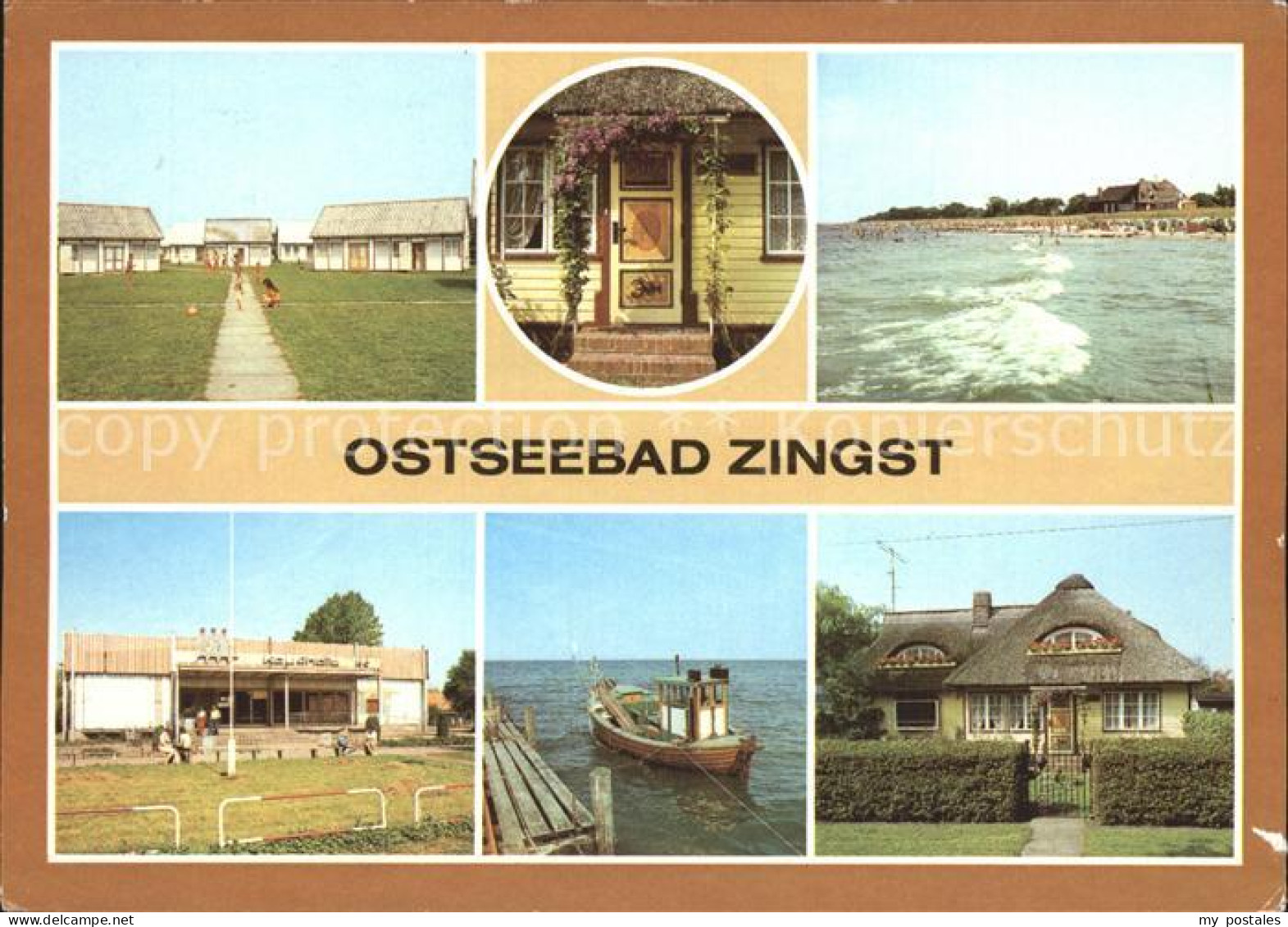 72315201 Zingst Ostseebad Bungalowdorf Bemalte Tuer Strand Kaufhalle Fischerboot - Zingst
