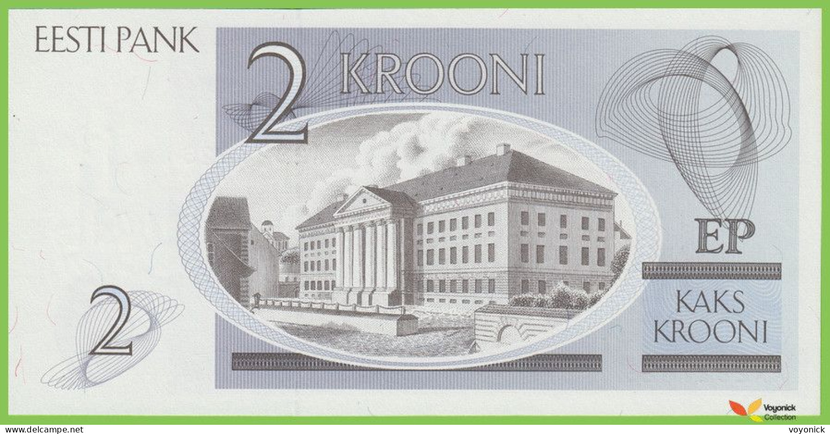 Voyo ESTONIA 2 Krooni 1992 P70a B213a AA UNC - Estonie