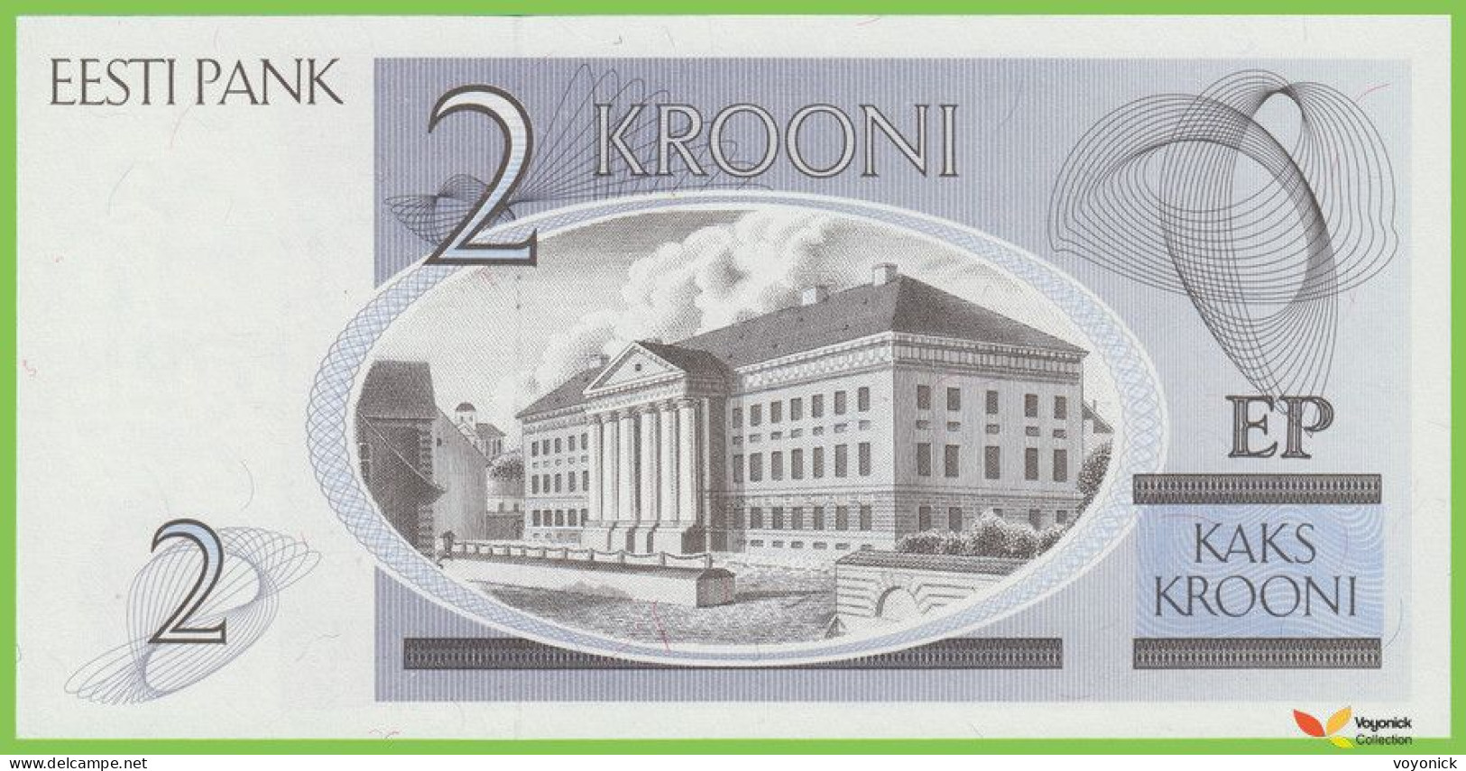 Voyo ESTONIA 2 Krooni 1992 P70a B213a AD UNC - Estonia